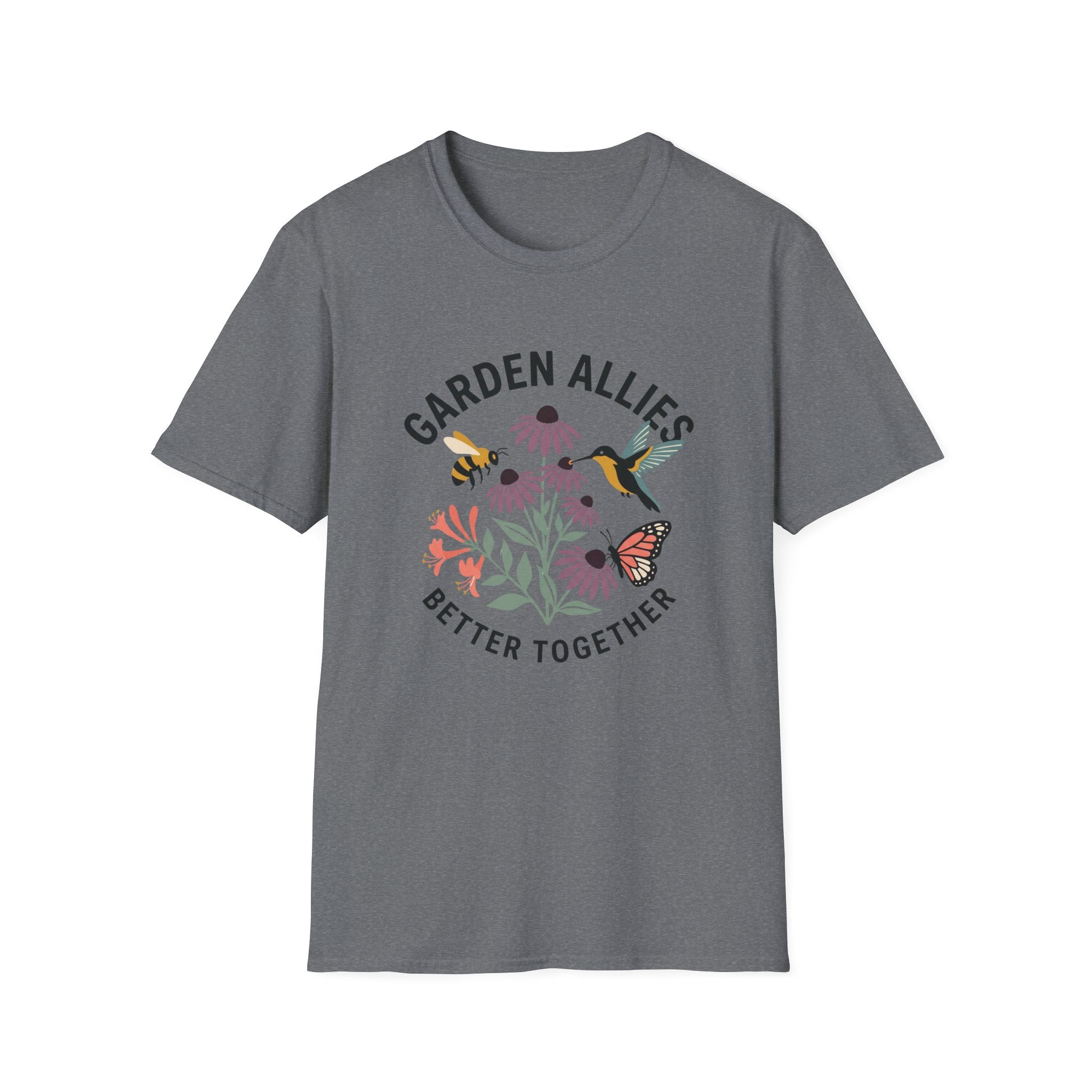 Garden Allies T-Shirt — "Garden Allies: Better Together" Floral Pollinator Tee