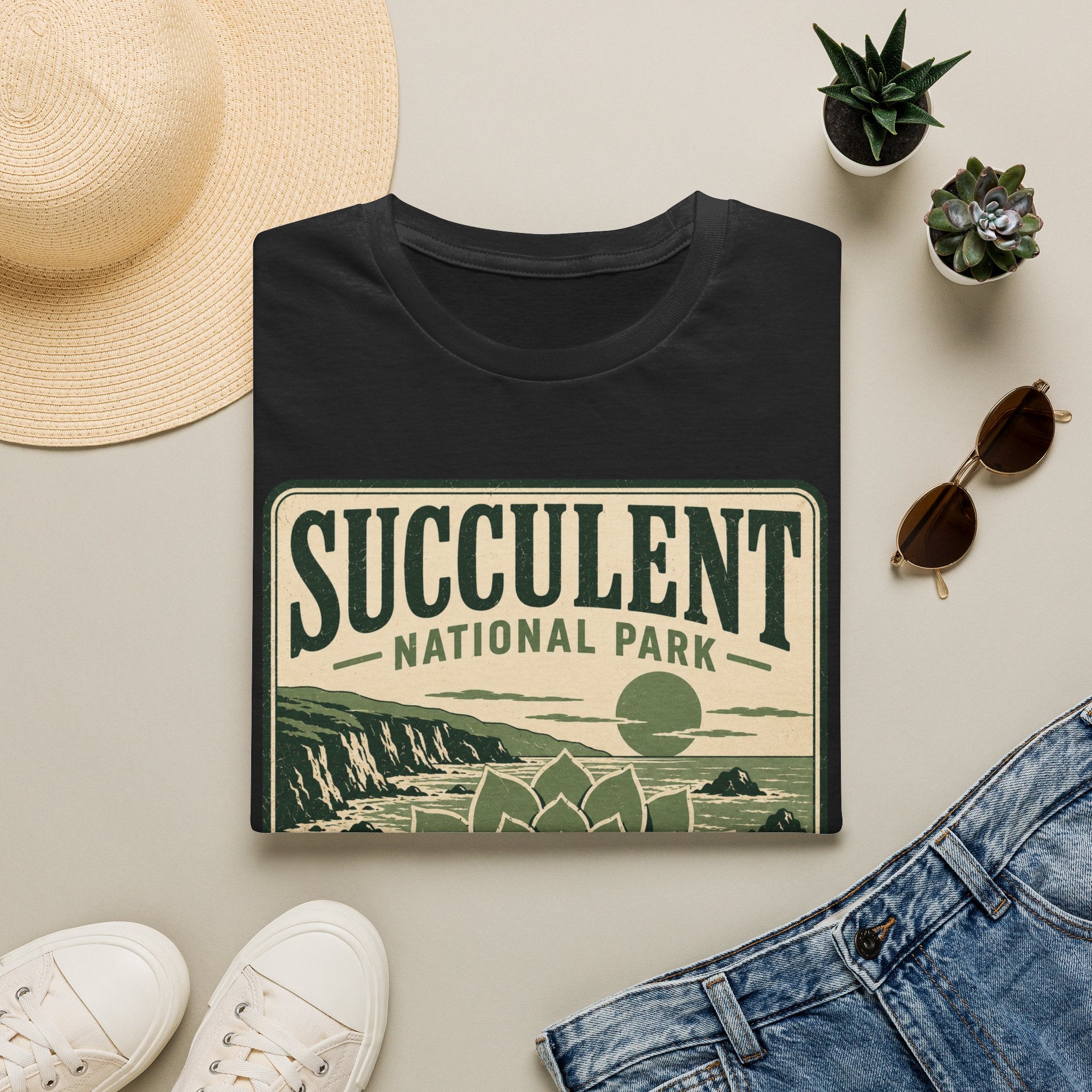 Succulent National Park T-Shirt — Vintage Botanical Plant Tee