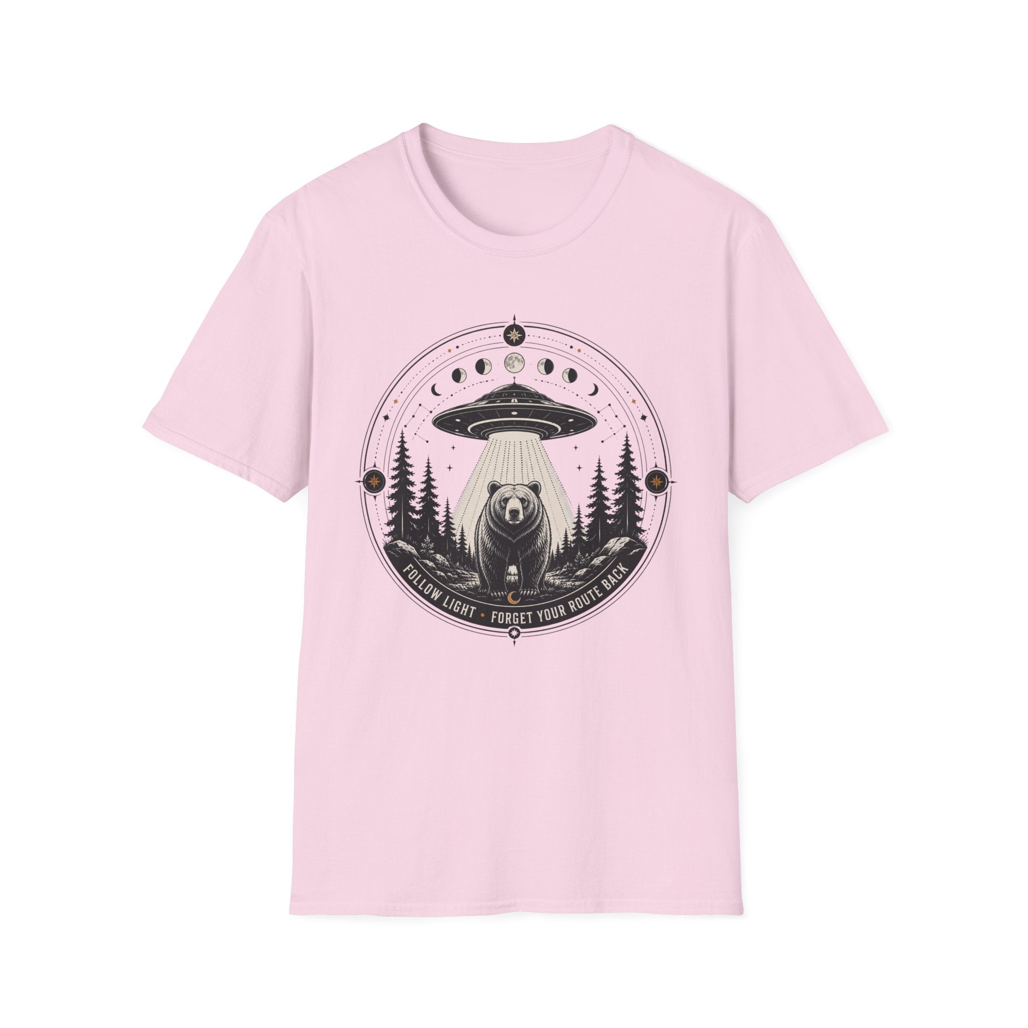 Bear & UFO T‑Shirt Celestial Forest Abduction Graphic Tee