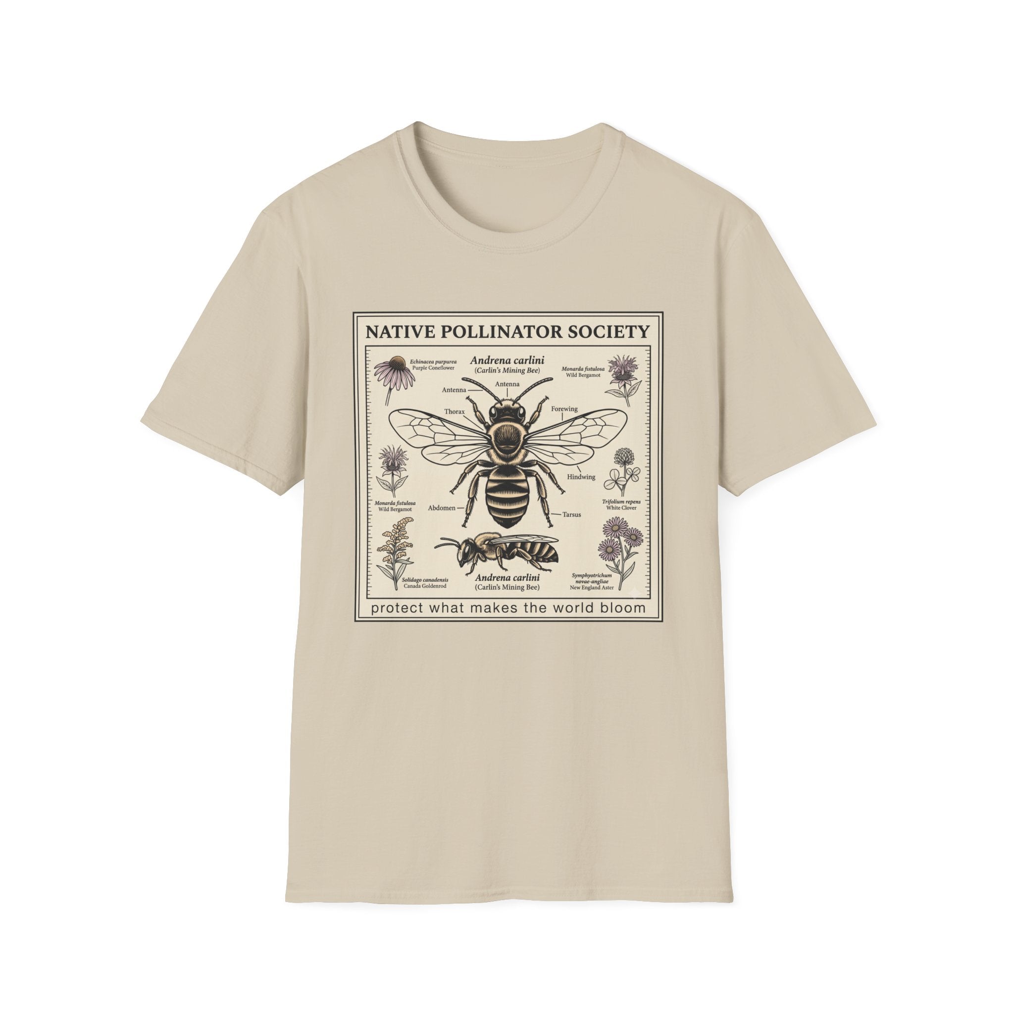 Native Pollinator Society T-Shirt — Bee & Wildflower Conservation Graphic Tee