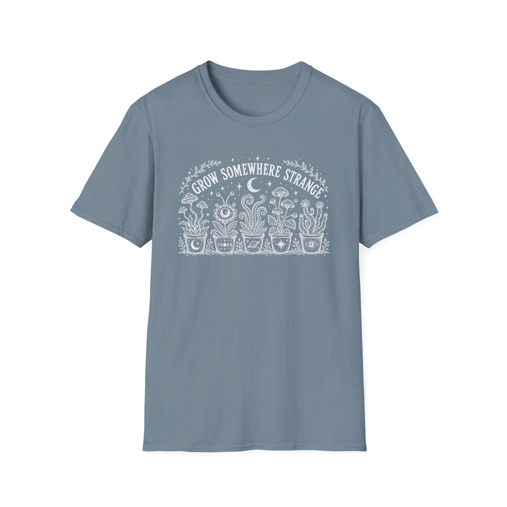 T-Shirt "Grow Somewhere Strange" Botanical Moon Garden Tee