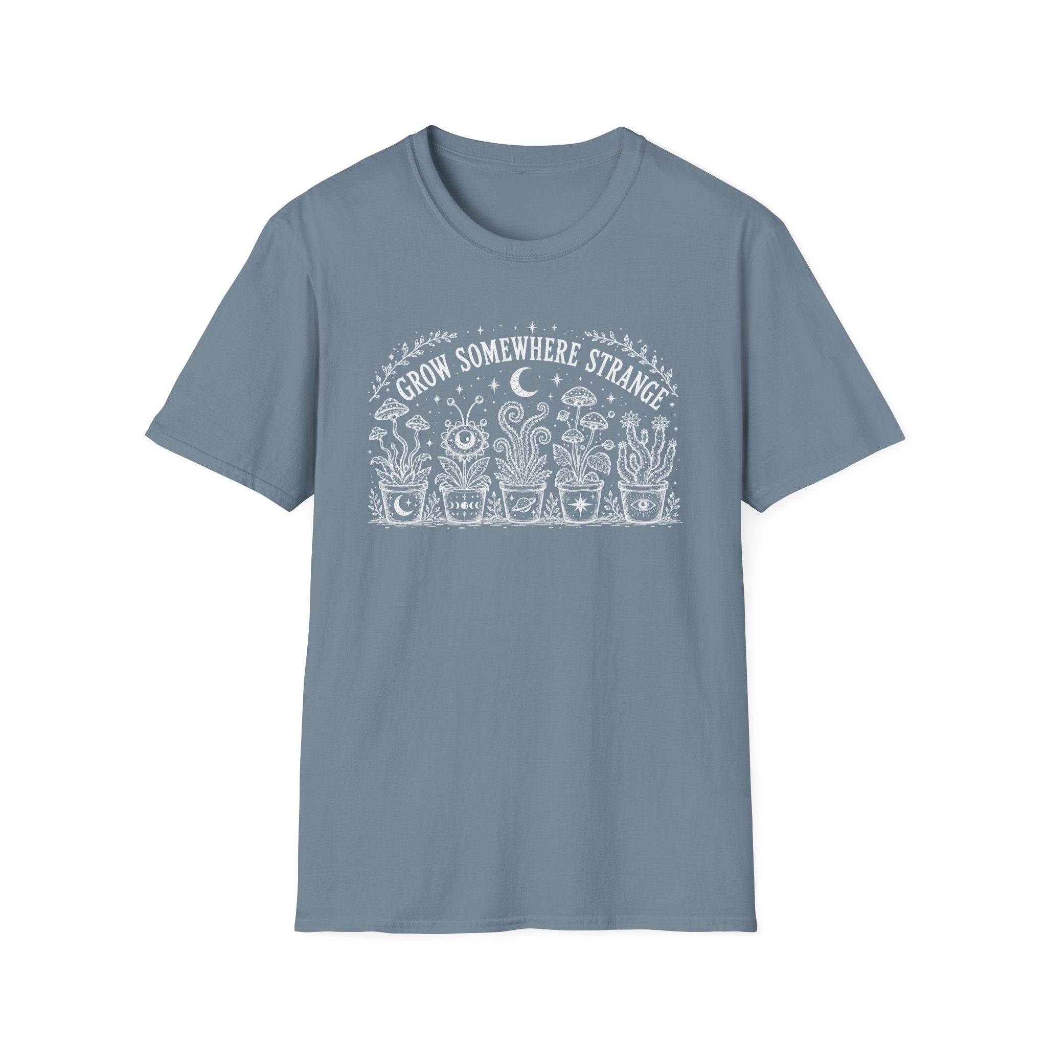 T-Shirt "Grow Somewhere Strange" Botanical Moon Garden Tee