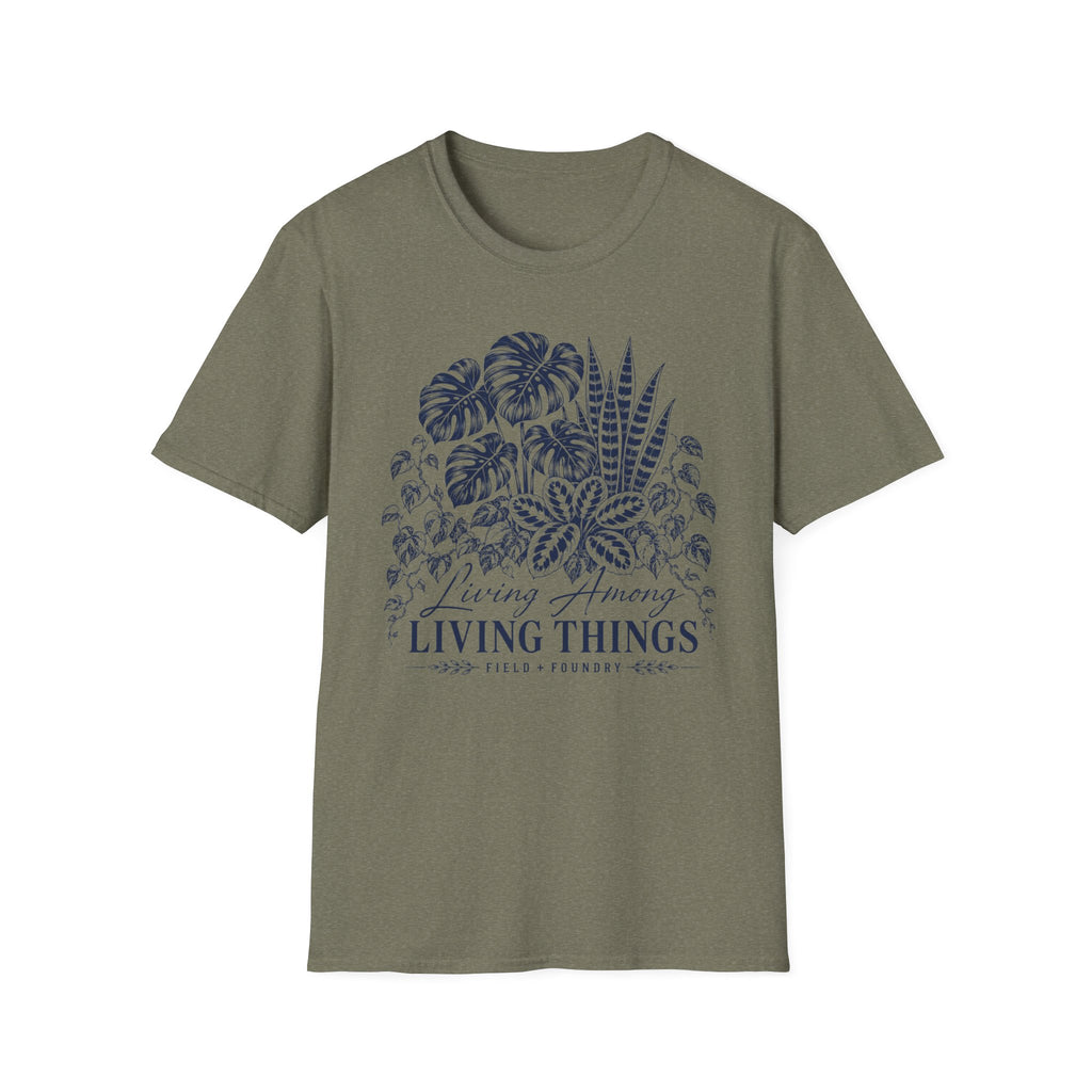 Botanical Plant T-Shirt — 'Living Among Living Things' Graphic Tee