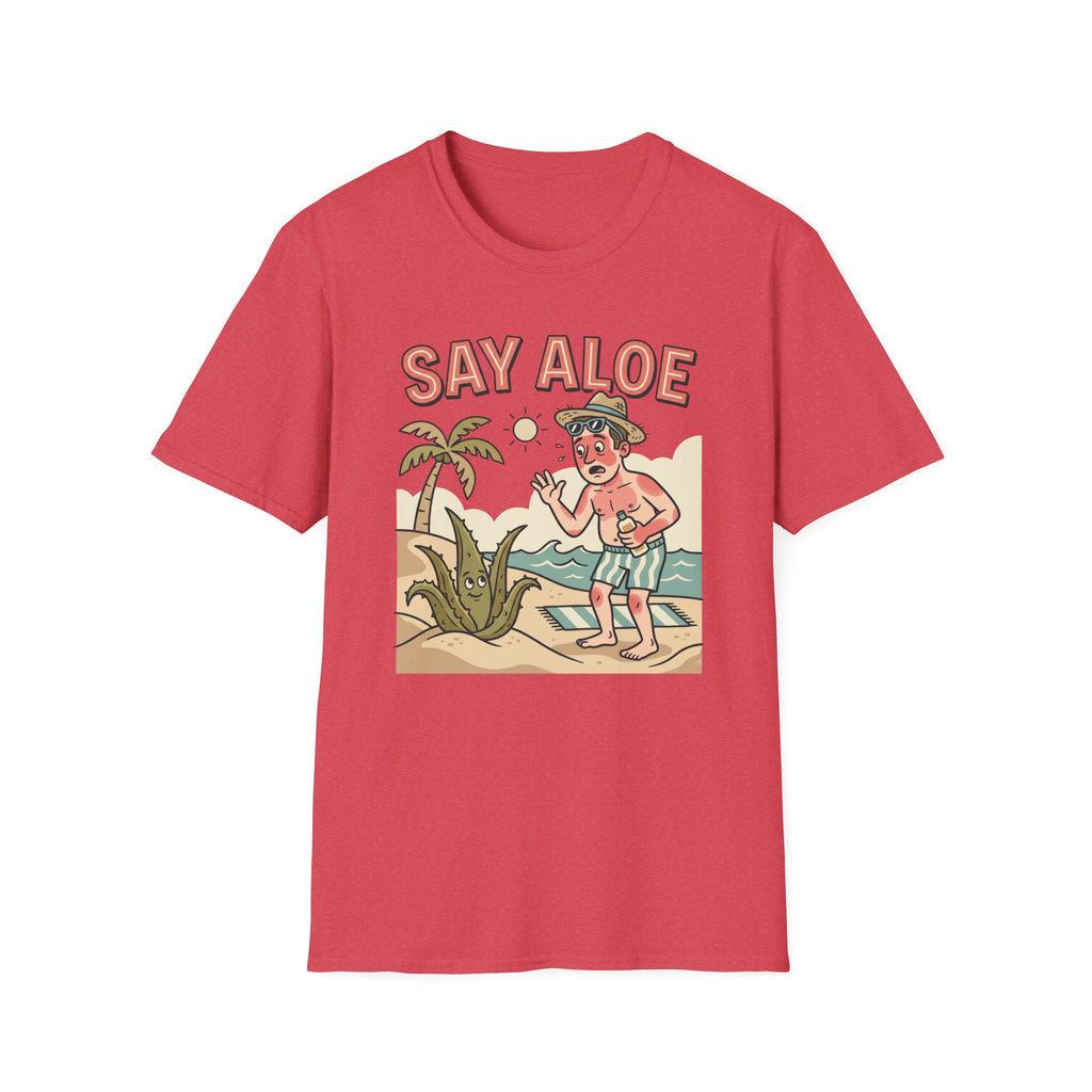 Say Aloe Plant T-Shirt Funny Sunburn Aloe Vera Beach