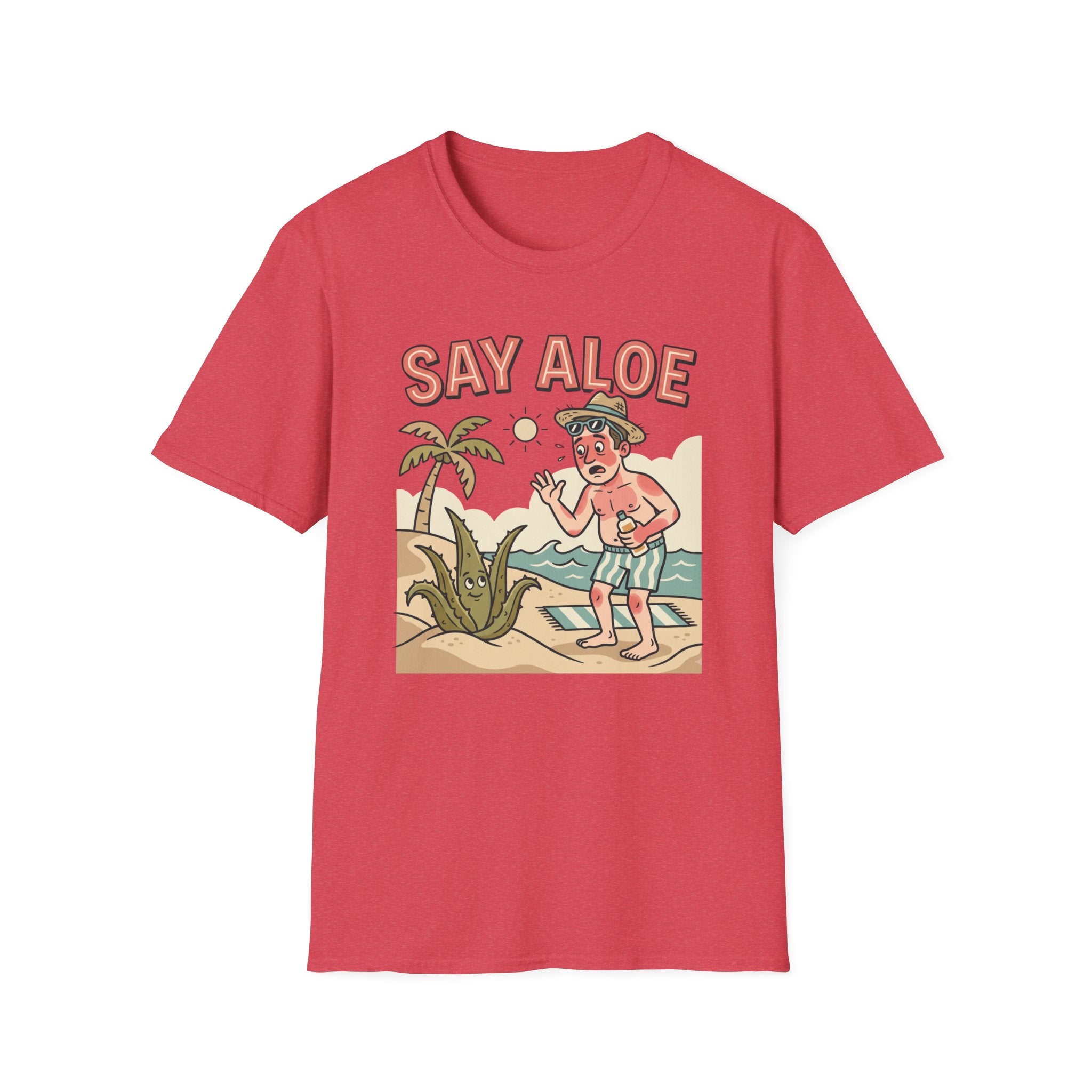 Say Aloe T-Shirt Funny Sunburn Aloe Vera Beach