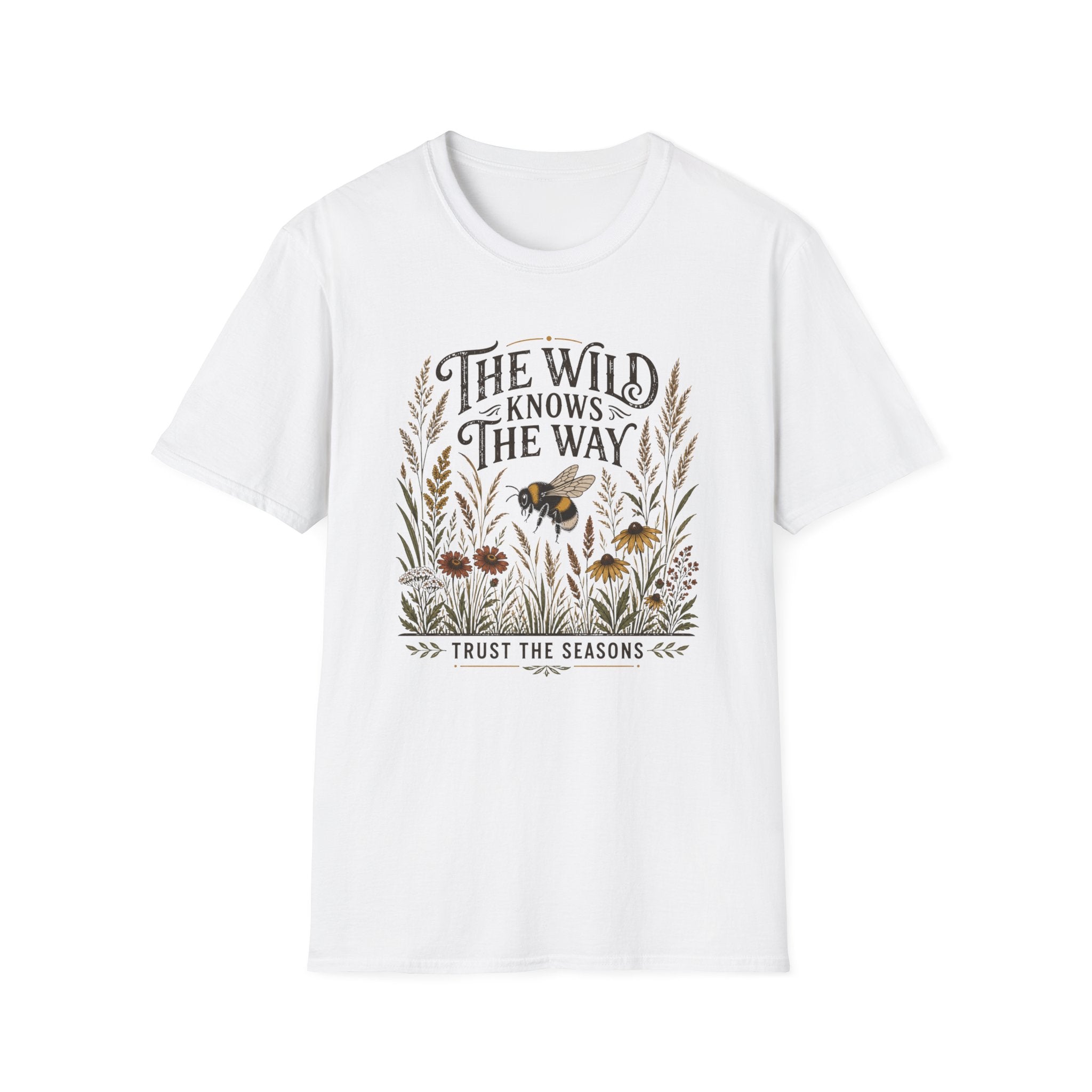 The Wild Knows The Way T-Shirt — Nature Bee Floral Adventure Tee