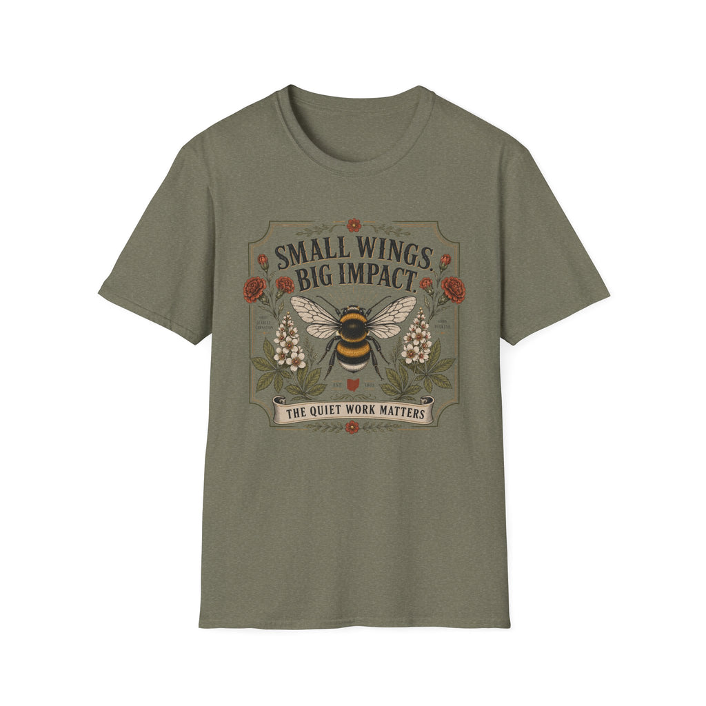 T-Shirt — Small Wings Big Impact Bee Graphic Tee