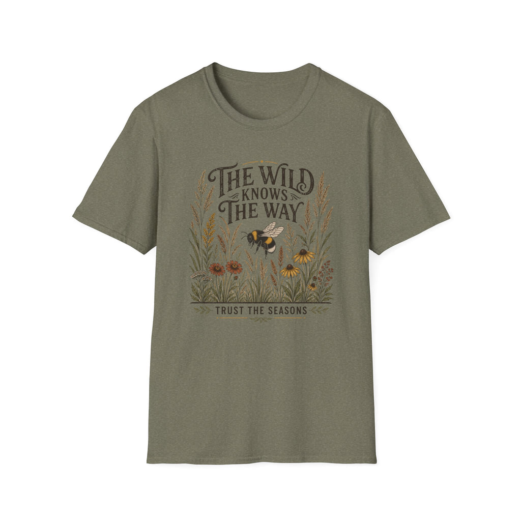 The Wild Knows The Way T-Shirt — Nature Bee Floral Adventure Tee