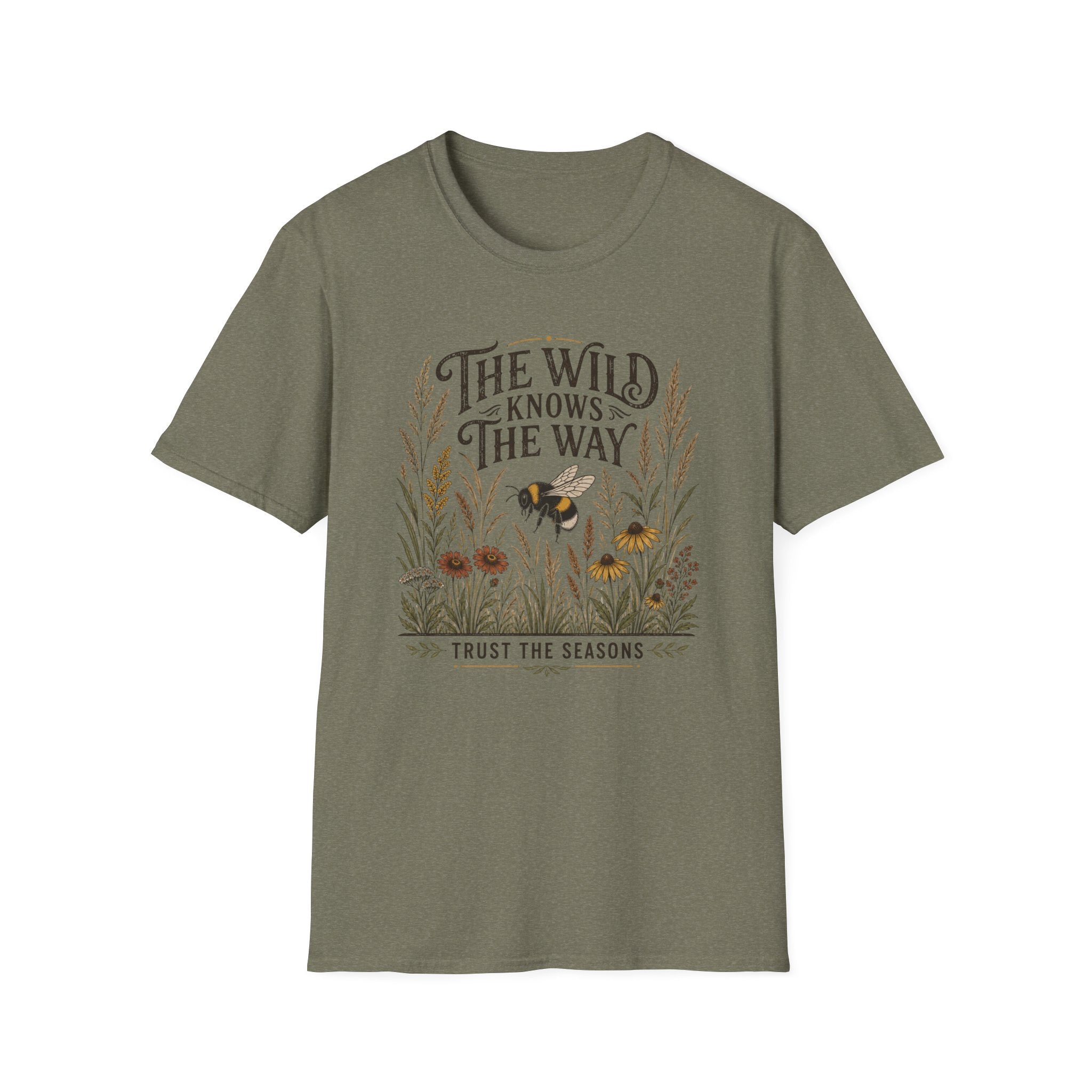 The Wild Knows The Way T-Shirt — Nature Bee Floral Adventure Tee