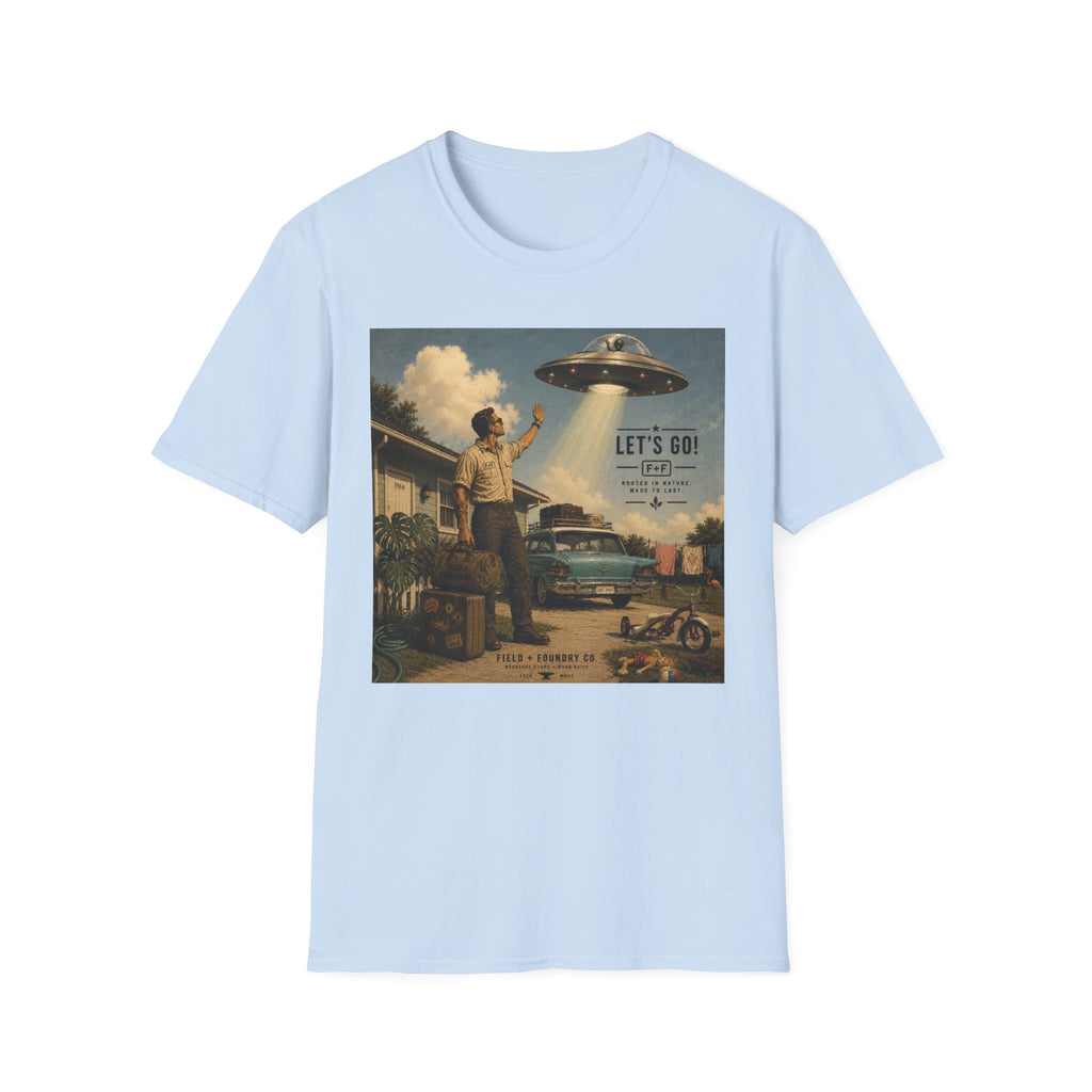 Retro UFO Tee "Let’s Go!" Vintage Alien Abduction Graphic T-Shirt