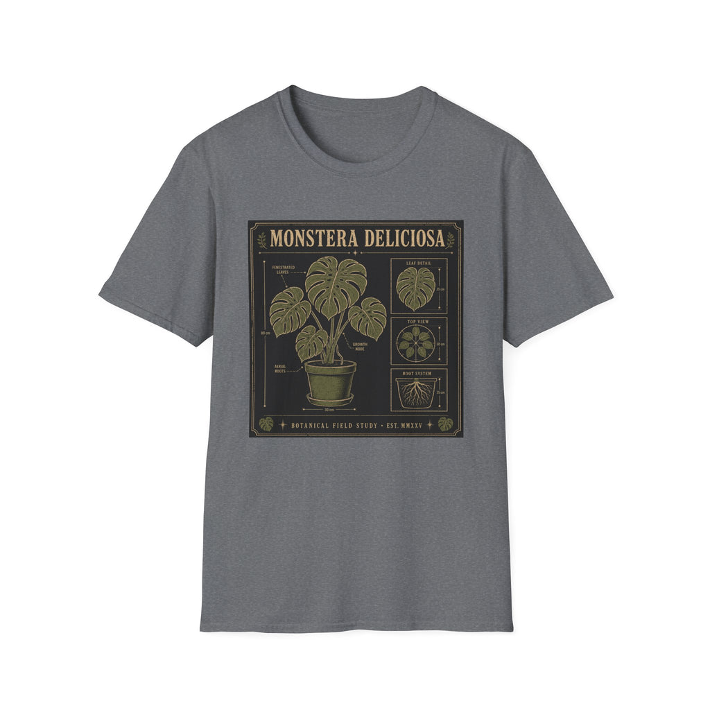 Monstera Deliciosa Plant T-Shirt — Vintage Botanical Illustration Tee