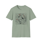 Garden Cats T‑Shirt Whimsical Botanical Illustration
