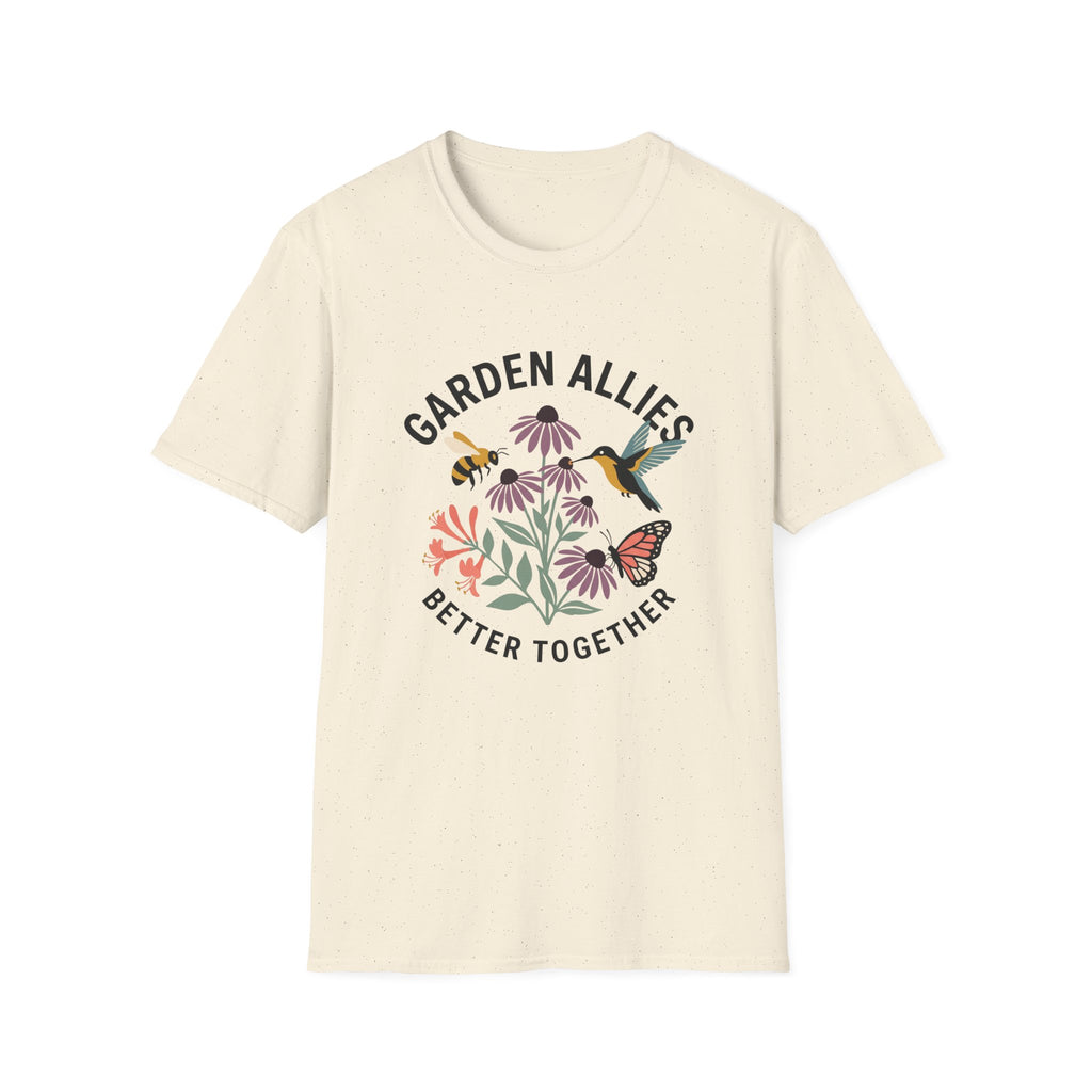 Garden Allies T-Shirt — "Garden Allies: Better Together" Floral Pollinator Tee