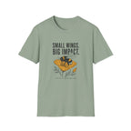Bee Graphic T-Shirt — "Small Wings. Big Impact." Inspirational Eco Tee