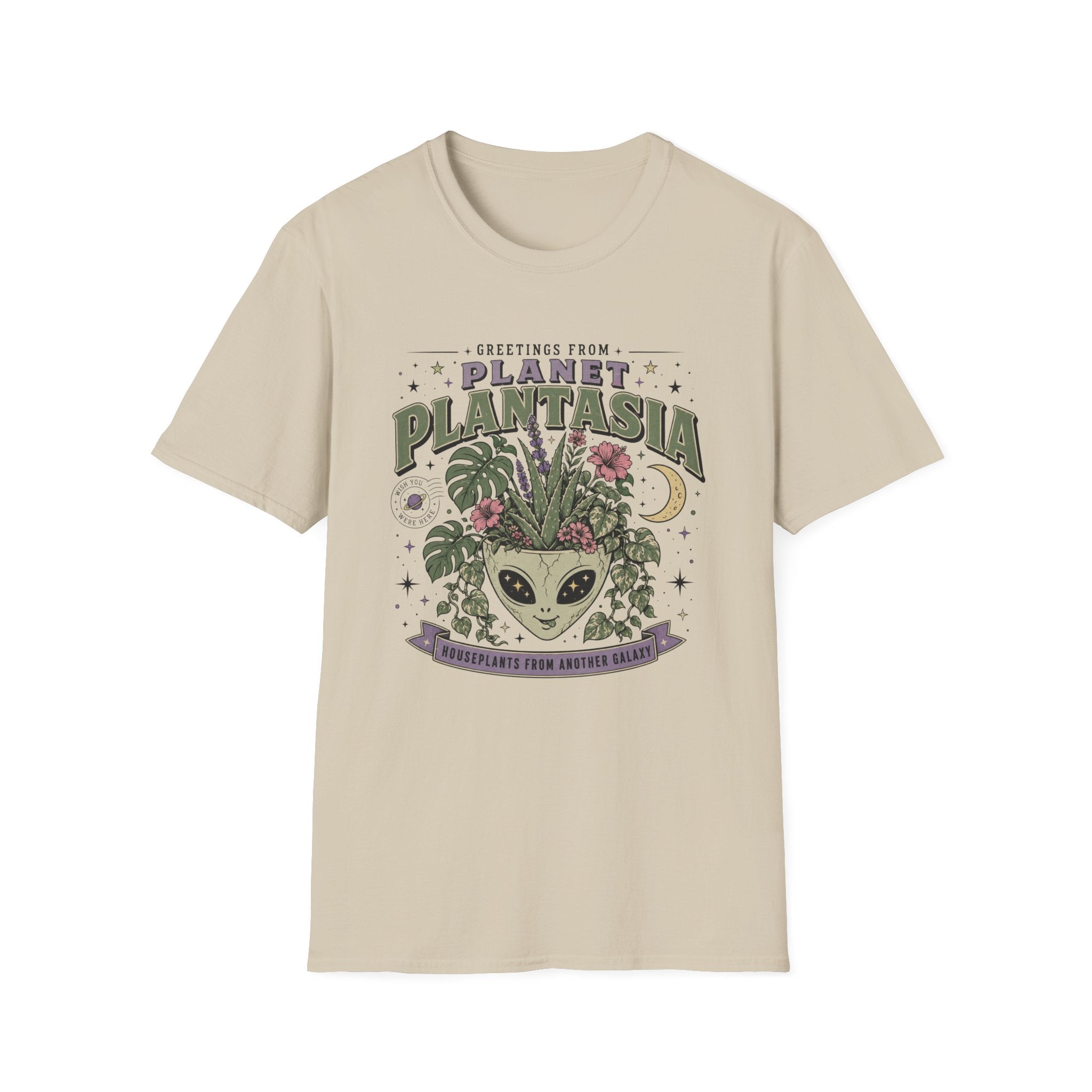 Planet Plantasia T-Shirt "Greetings from Planet Plantasia" Botanical Alien Graphic Tee