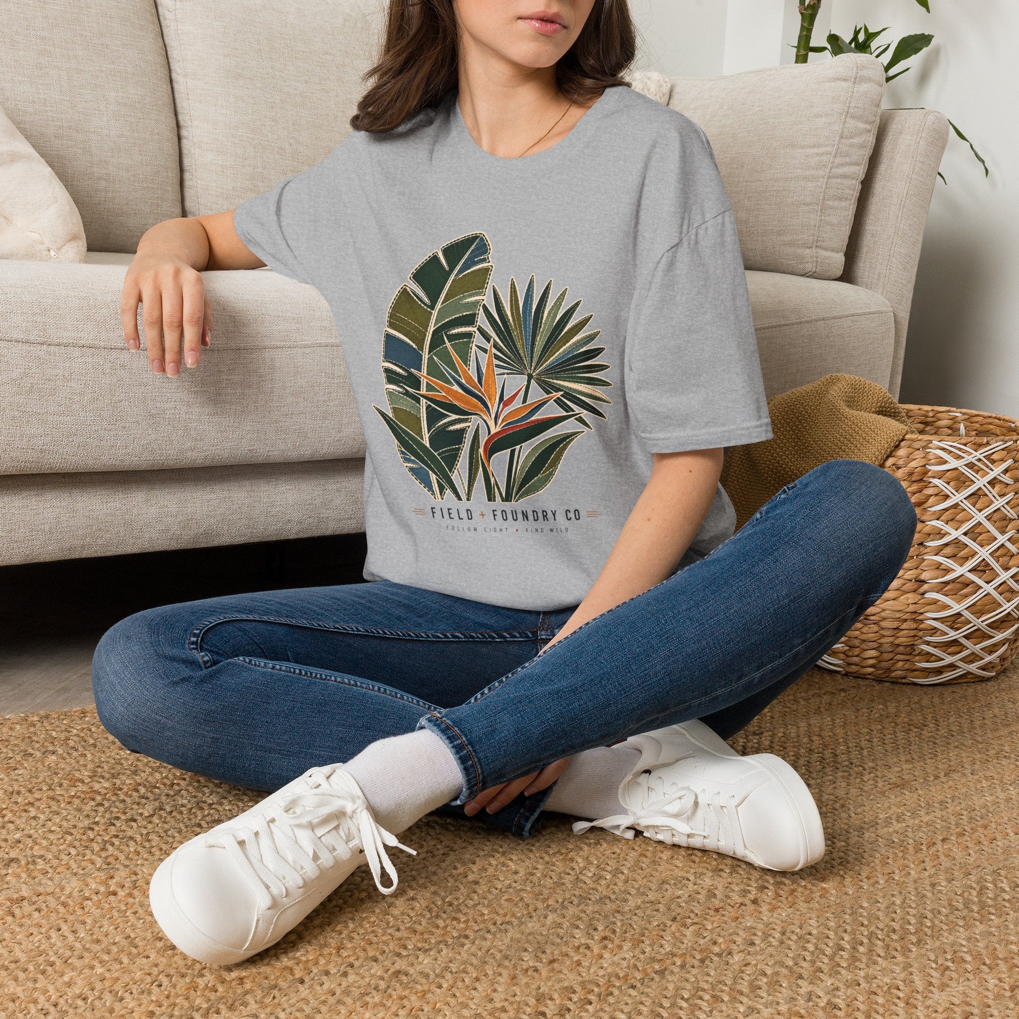T-Shirt Tropical Palm Leaf Botanical Graphic Tee