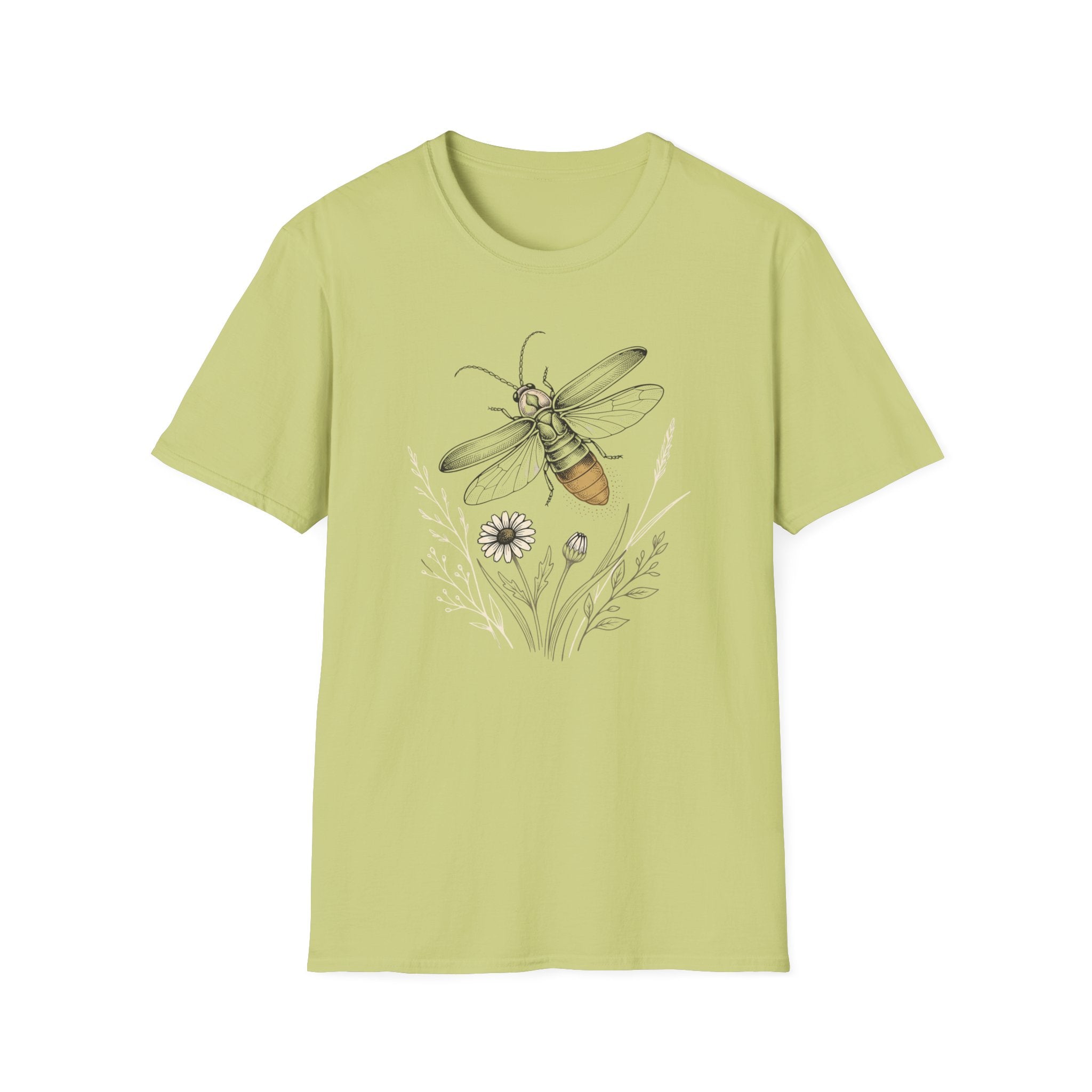 Bee Sketch T-Shirt Vintage Floral Honeybee Graphic Tee