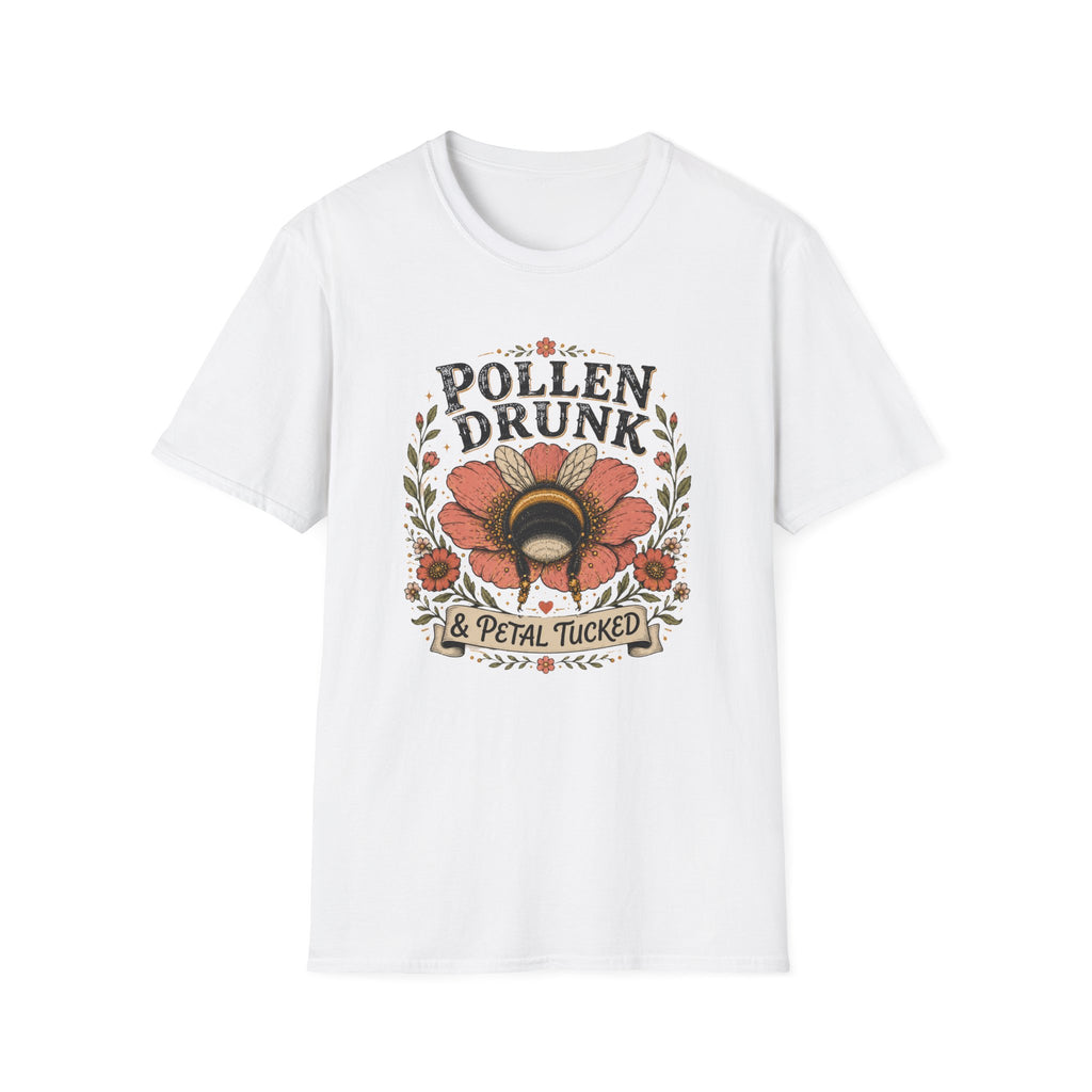 T-Shirt 'Pollen Drunk' Floral Bee Tee (Gardener Plant Mom Gift)