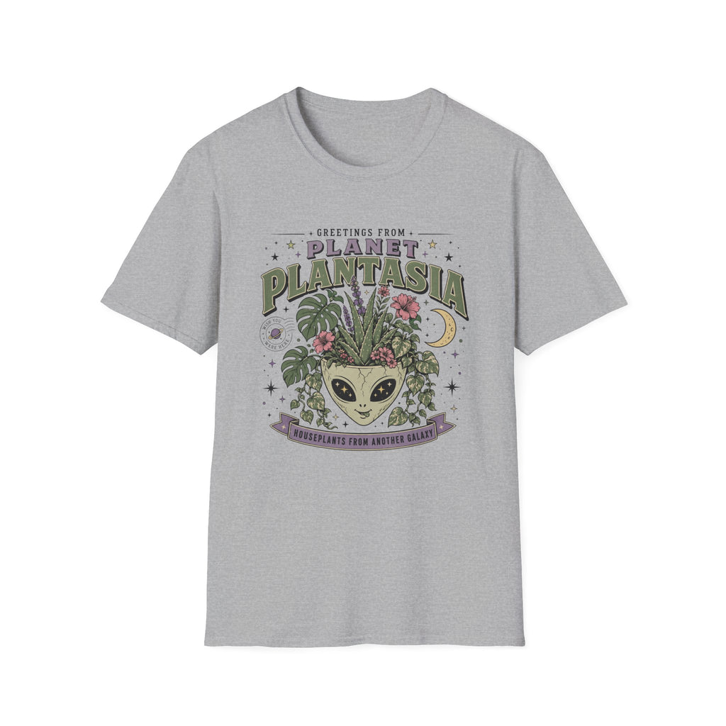 Planet Plantasia T-Shirt "Greetings from Planet Plantasia" Botanical Alien Graphic Tee