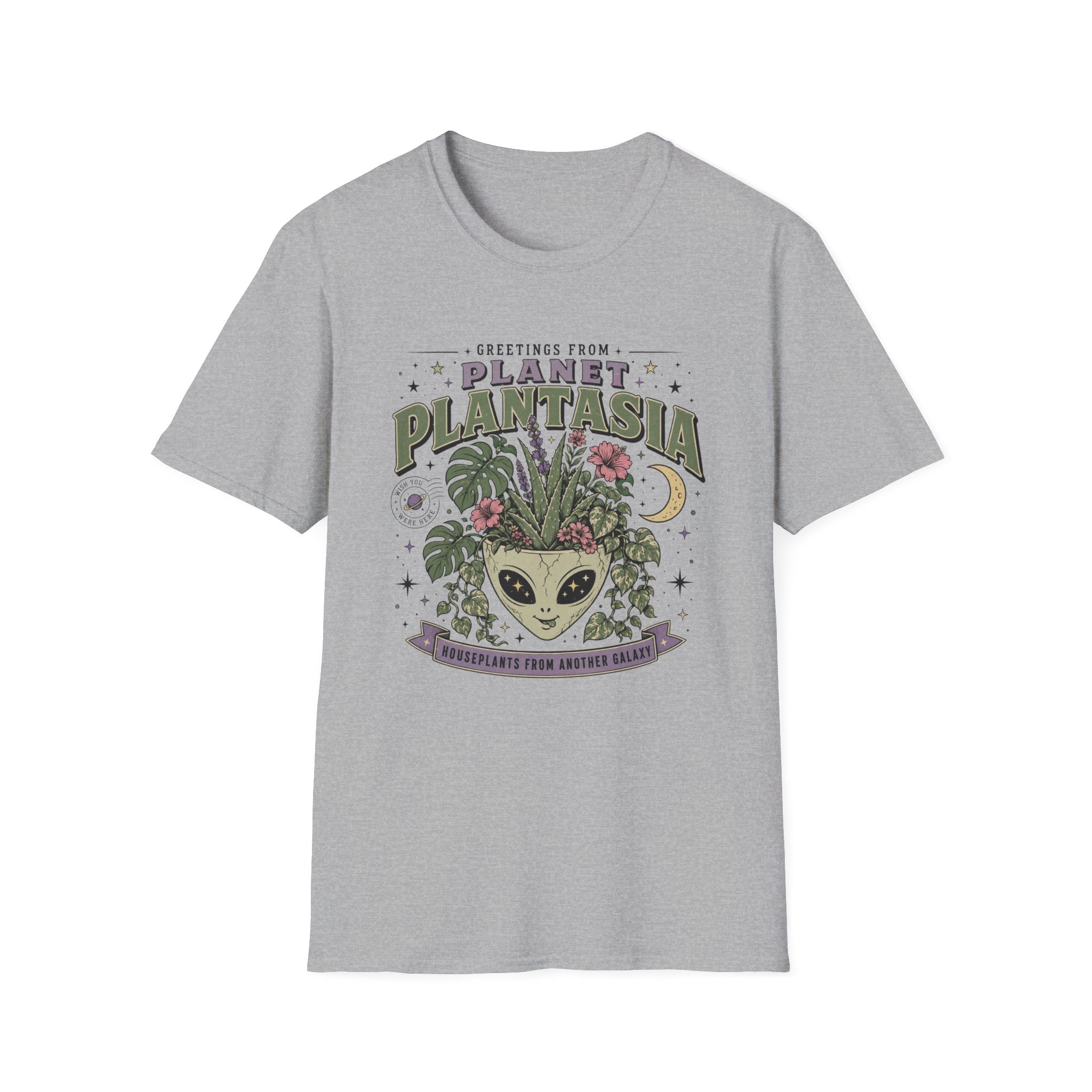 Planet Plantasia T-Shirt "Greetings from Planet Plantasia" Botanical Alien Graphic Tee