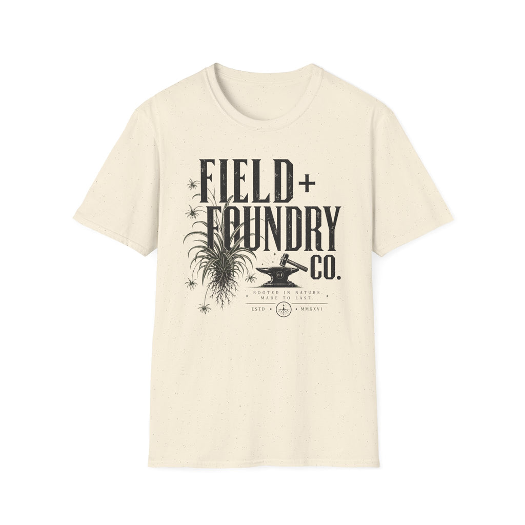 Field + Foundry Co. Vintage Logo T-Shirt Rustic Botanical Graphic Tee