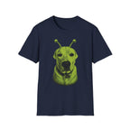 Alien Dog T-Shirt Cute Green Pup with Antennae Graphic Tee