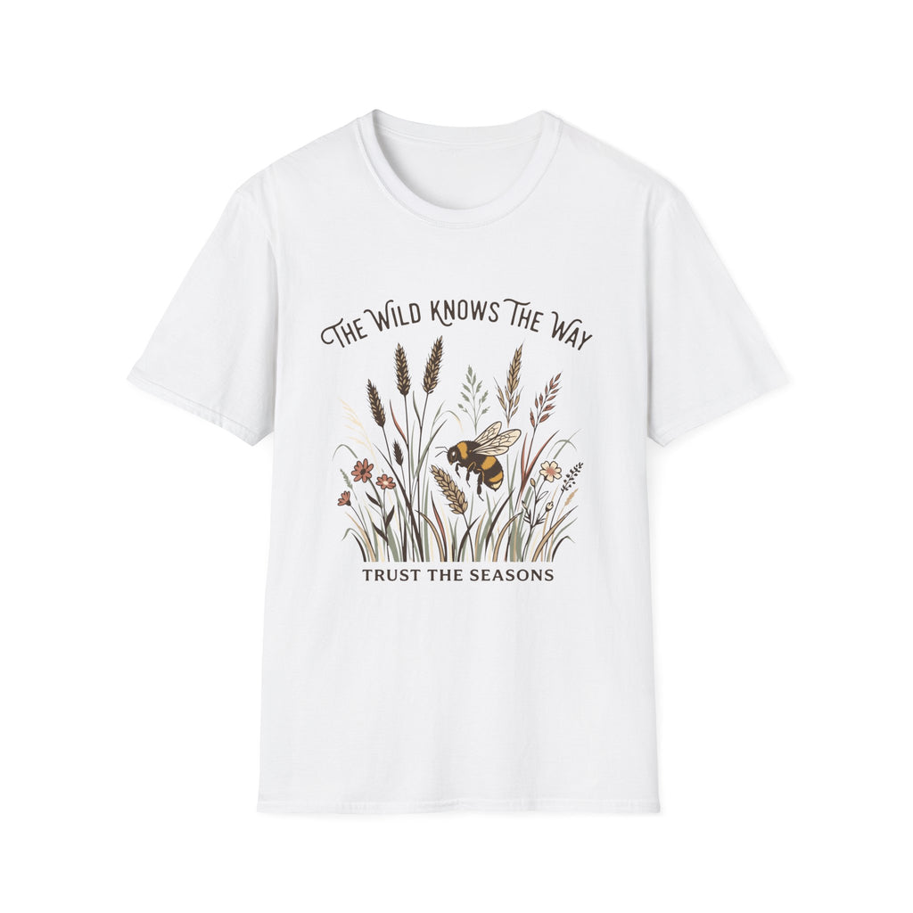 The Wild Knows The Way Tee — Floral Bee Nature Graphic T-Shirt