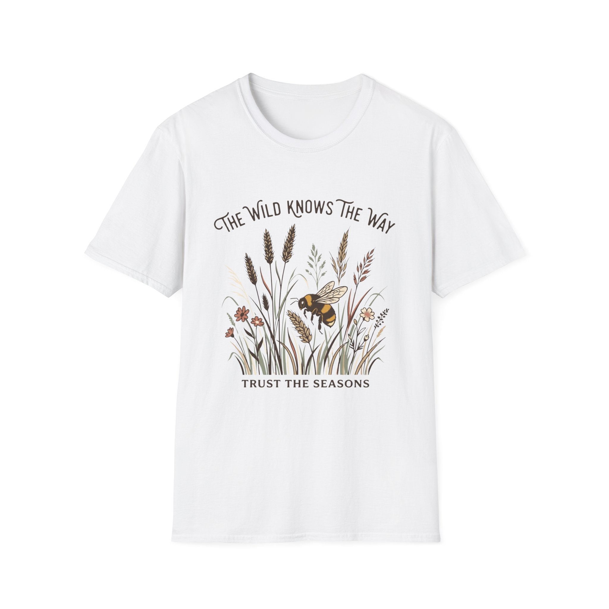 The Wild Knows The Way Tee — Floral Bee Nature Graphic T-Shirt