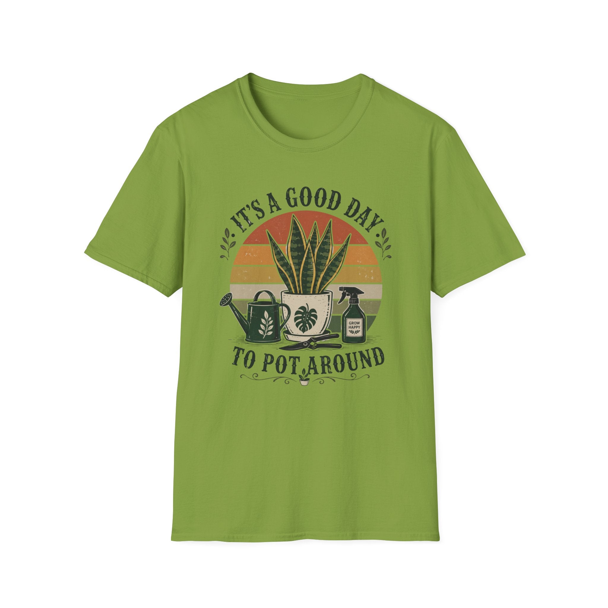 It's a Good Day to Pot Around T-Shirt — Retro Plant Lover Tee