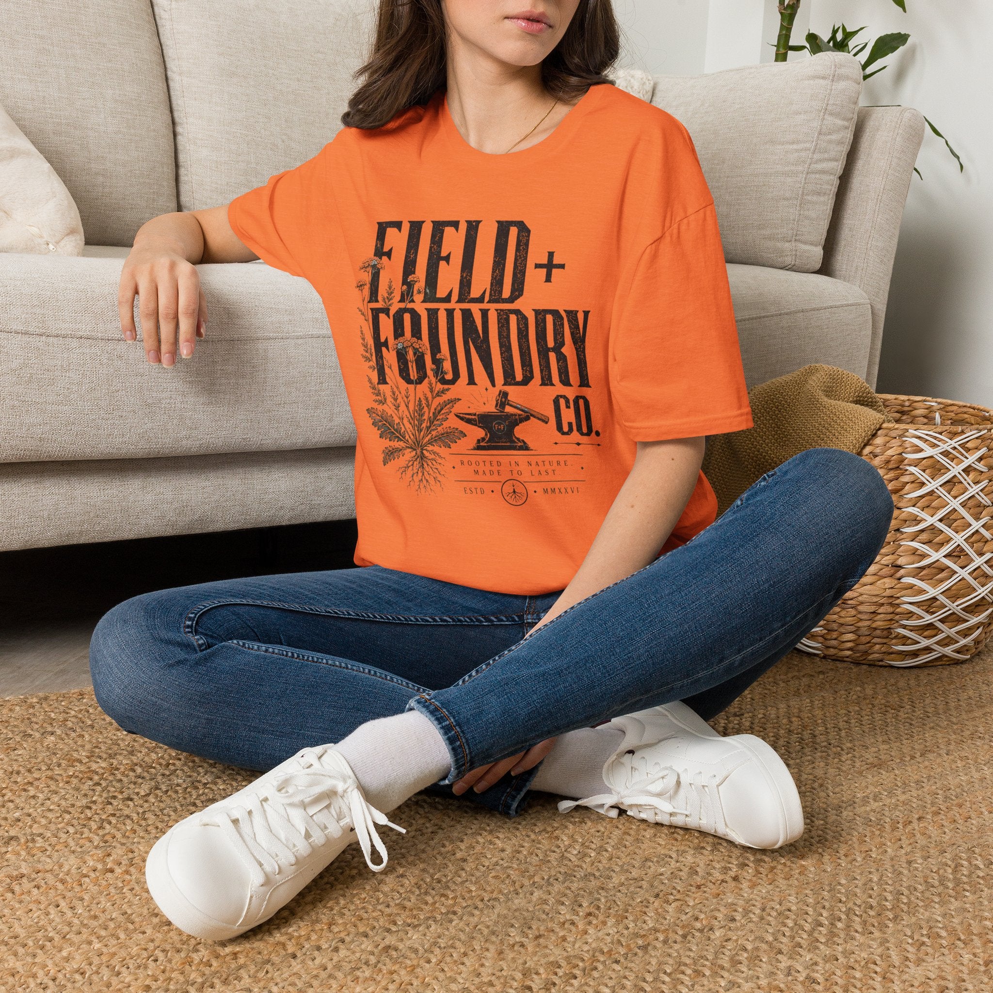 Field + Foundry T-Shirt — Vintage Botanical Logo Tee