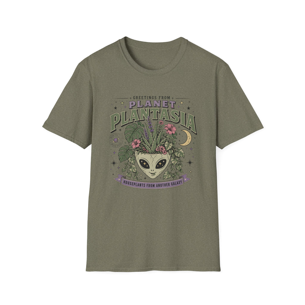 Planet Plantasia T-Shirt "Greetings from Planet Plantasia" Botanical Alien Graphic Tee