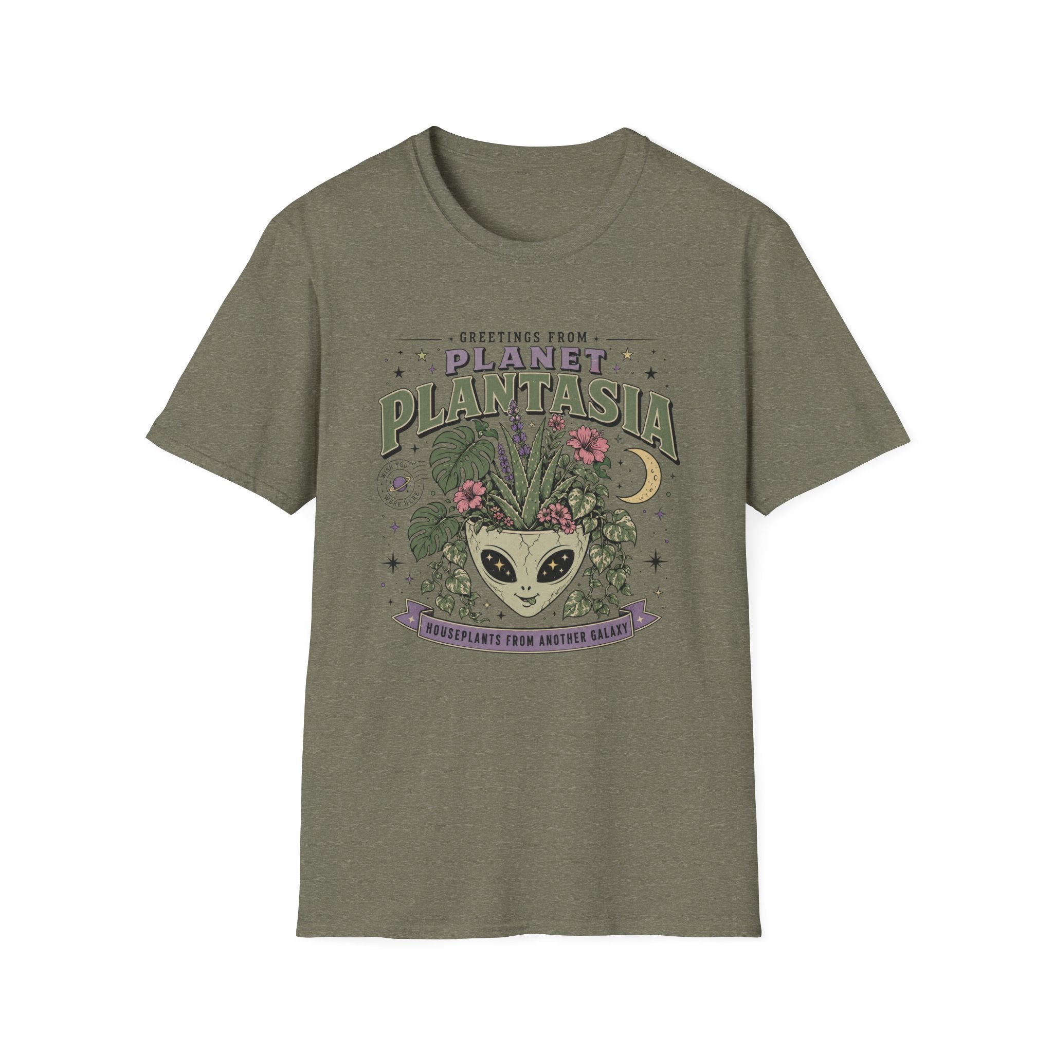 Planet Plantasia T-Shirt "Greetings from Planet Plantasia" Botanical Alien Graphic Tee