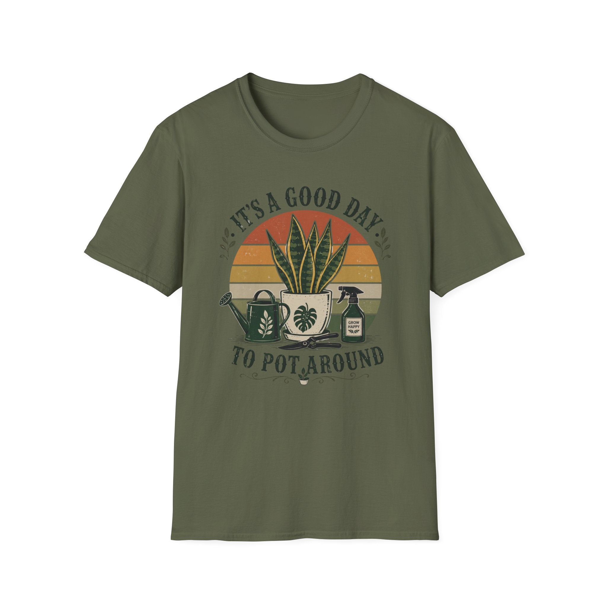 It's a Good Day to Pot Around T-Shirt — Retro Plant Lover Tee