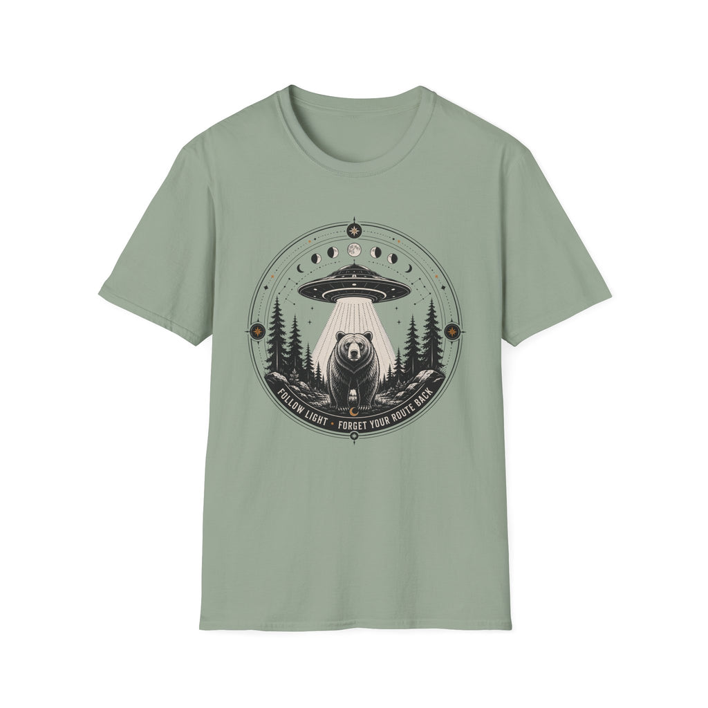 Bear & UFO T‑Shirt Celestial Forest Abduction Graphic Tee