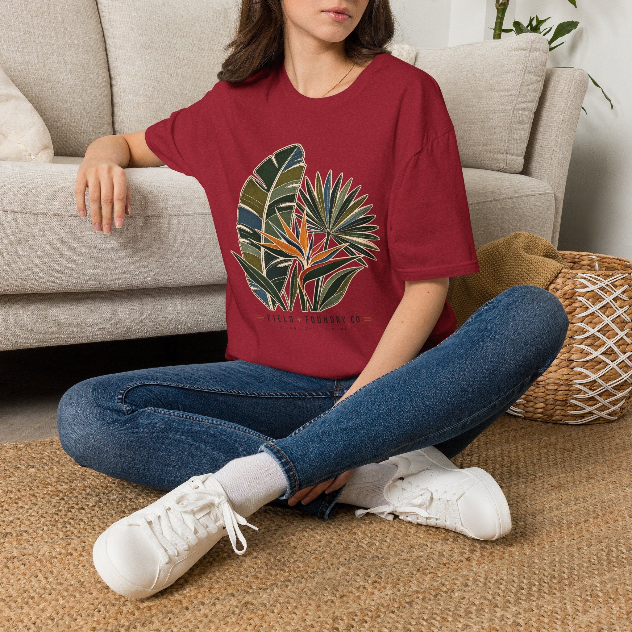 T-Shirt Tropical Palm Leaf Botanical Graphic Tee