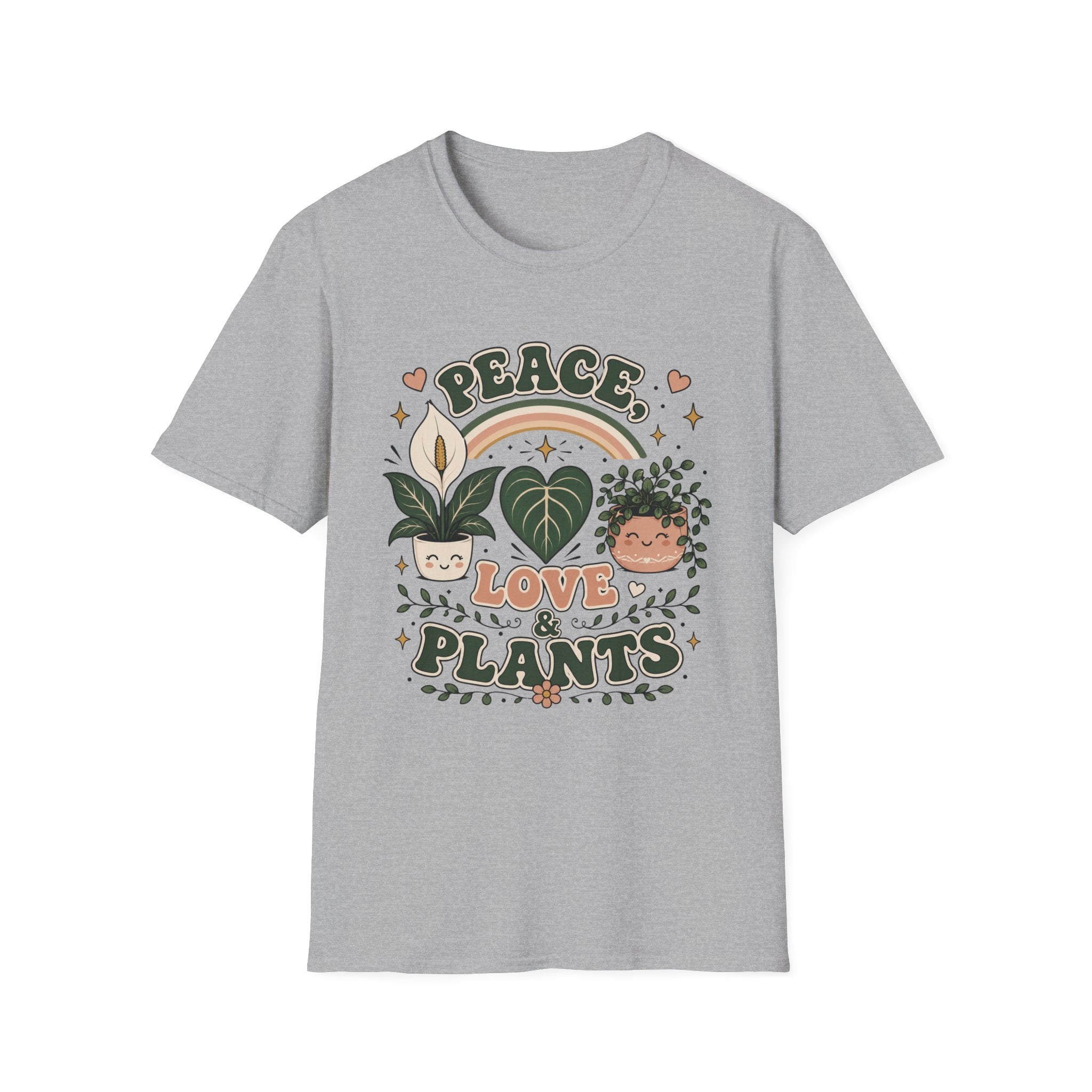 Peace, Love & Plants Retro T-Shirt