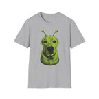 Alien Dog T-Shirt Cute Green Pup with Antennae Graphic Tee