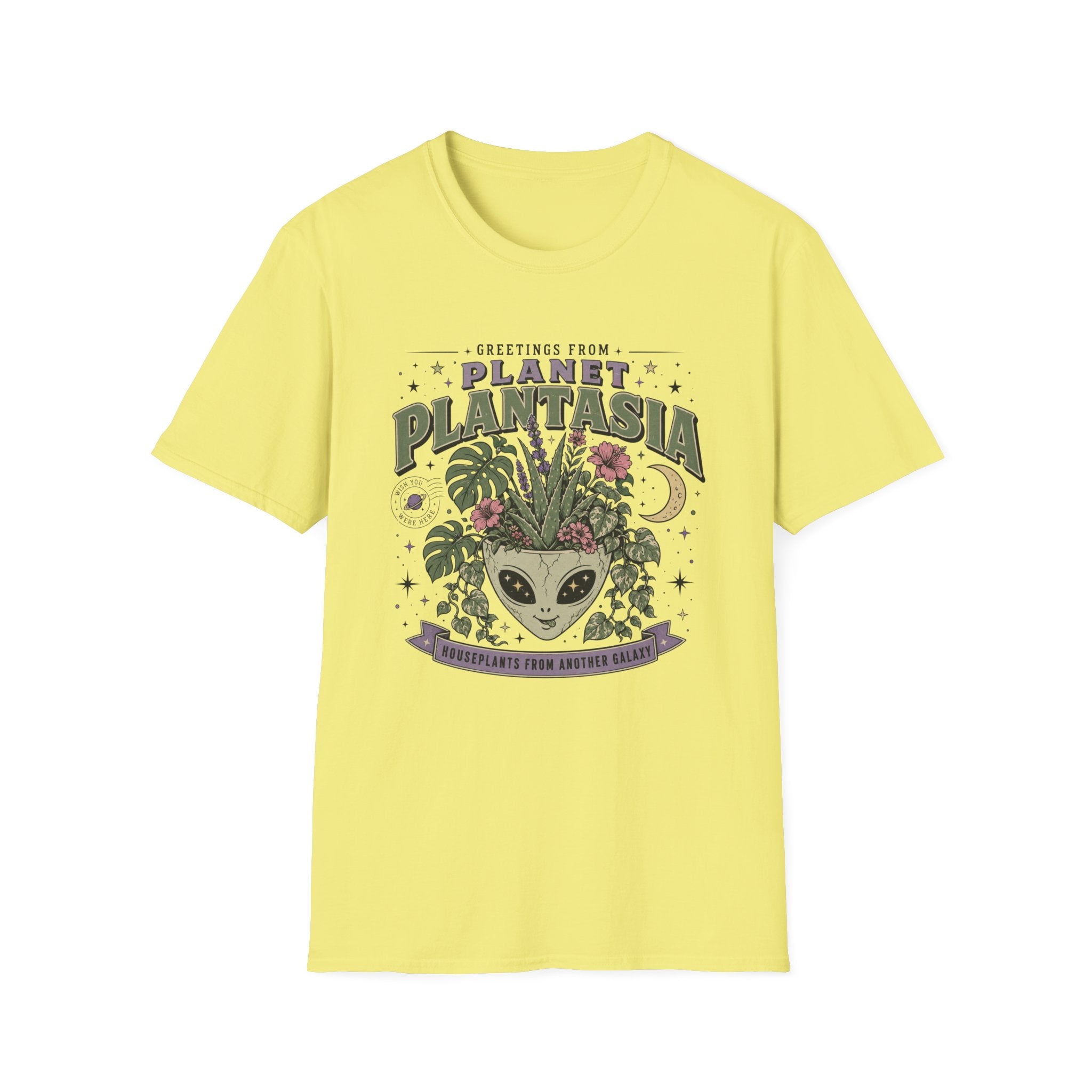 Planet Plantasia T-Shirt "Greetings from Planet Plantasia" Botanical Alien Graphic Tee
