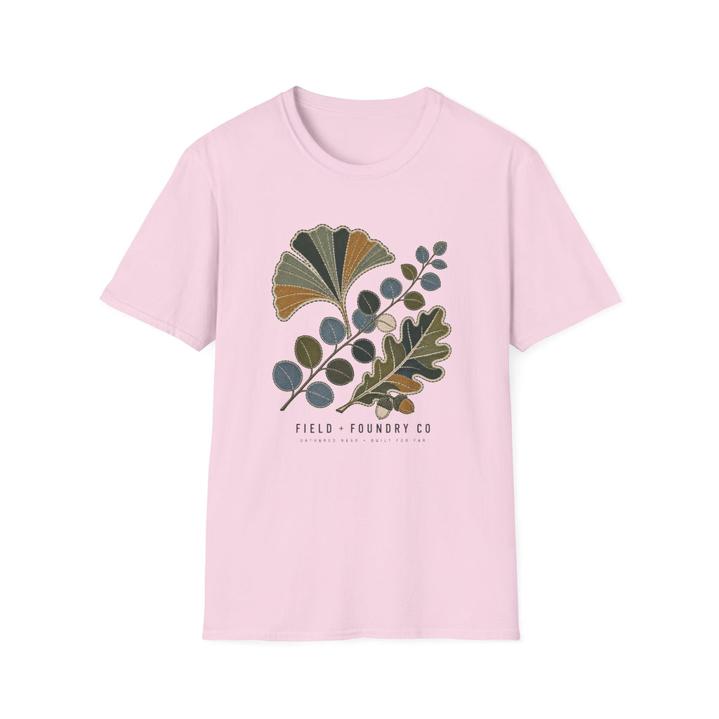 Embroidered Leaf Graphic T-Shirt