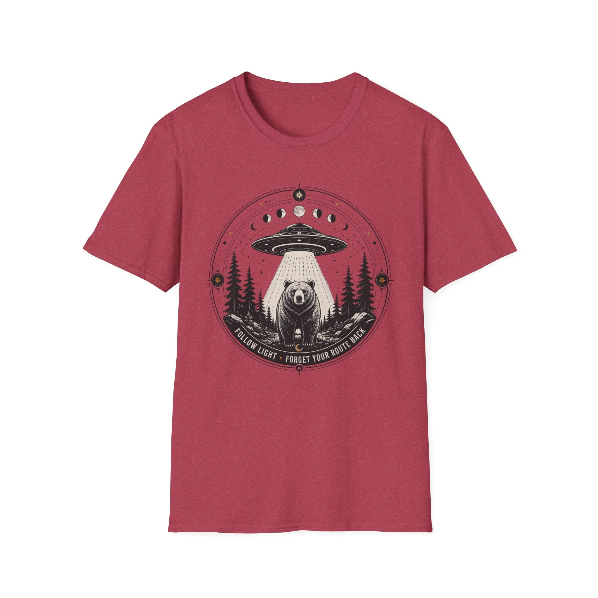 Bear & UFO T‑Shirt Celestial Forest Abduction Graphic Tee