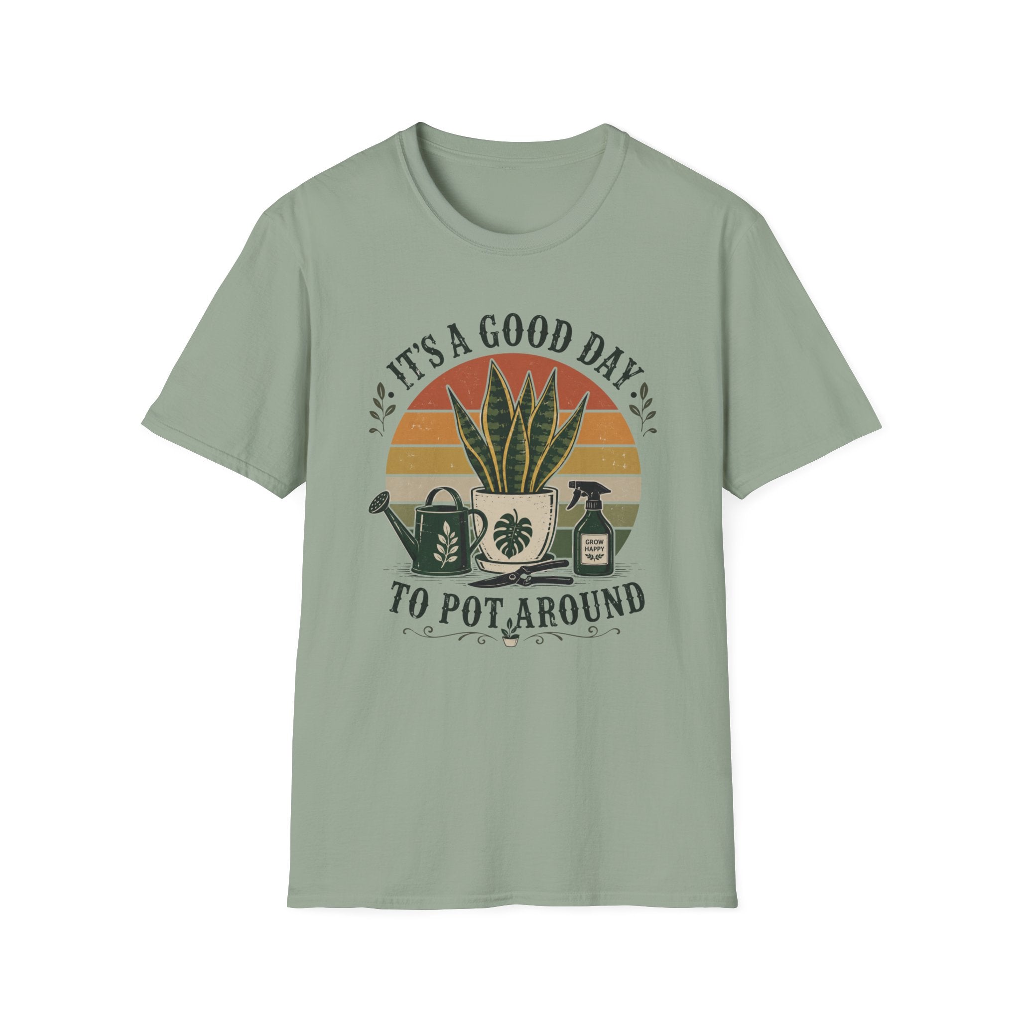 It's a Good Day to Pot Around T-Shirt — Retro Plant Lover Tee