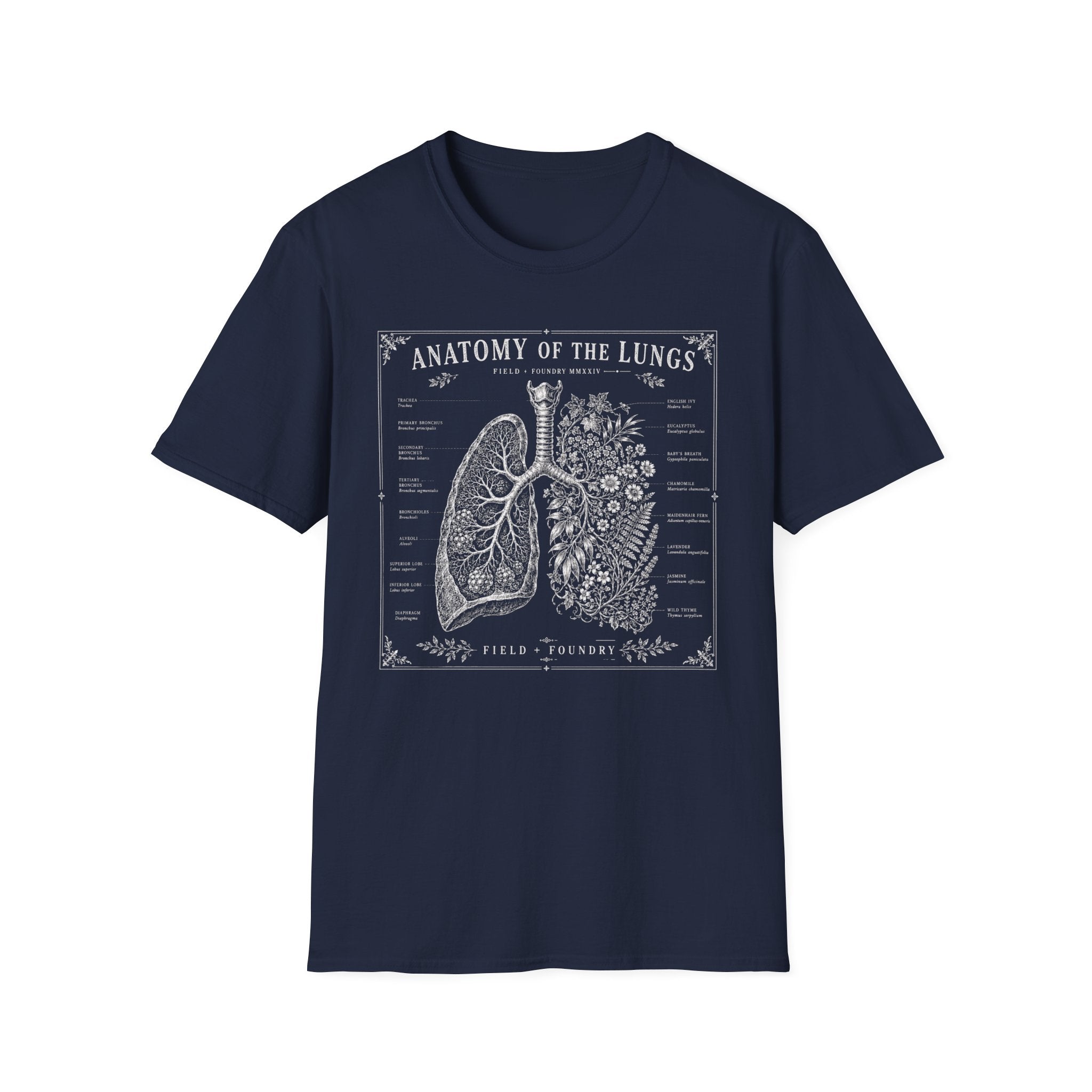 Anatomy of the Lungs T-Shirt — Vintage Medical Diagram Tee