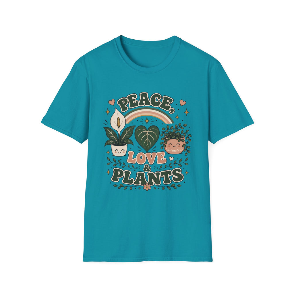 Peace, Love & Plants Retro T-Shirt