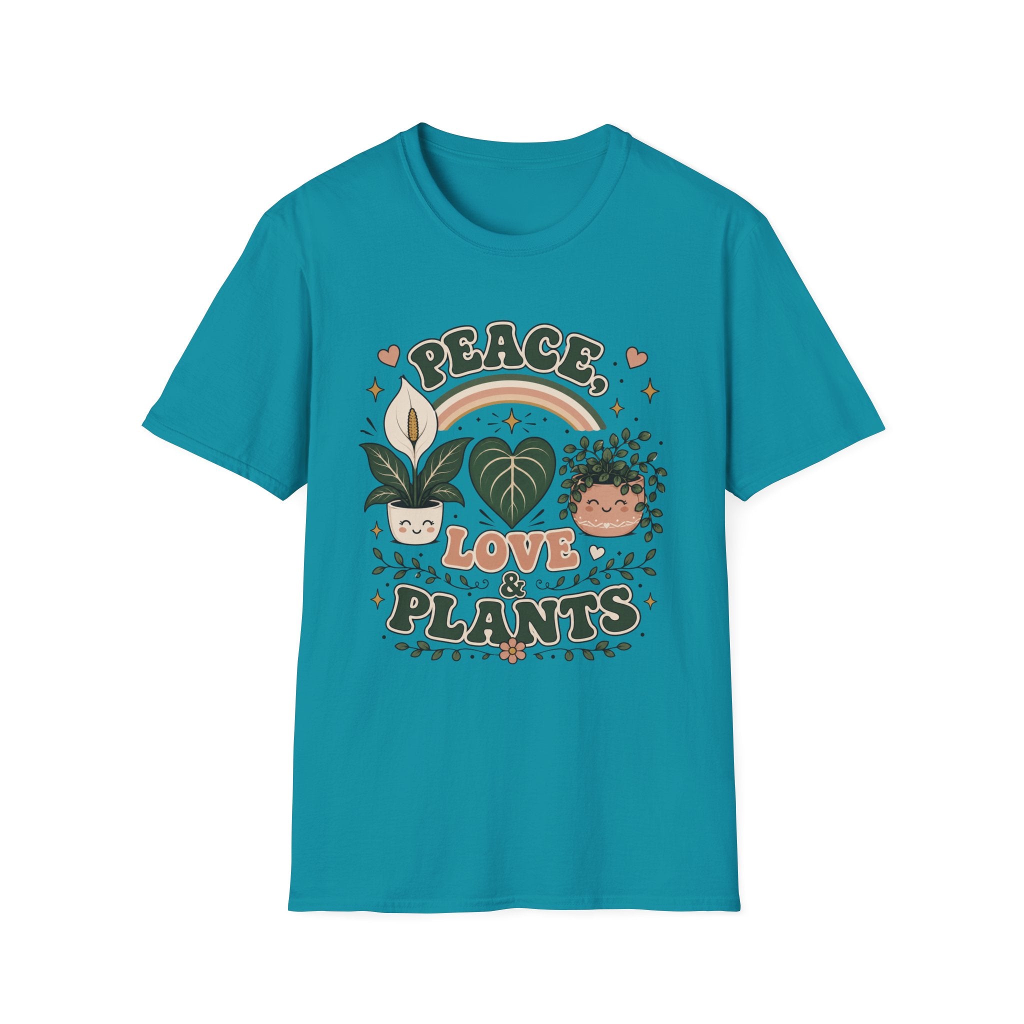 Peace, Love & Plants Retro T-Shirt