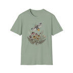 Bee & Wildflower T-Shirt Botanical Firefly Illustration Tee