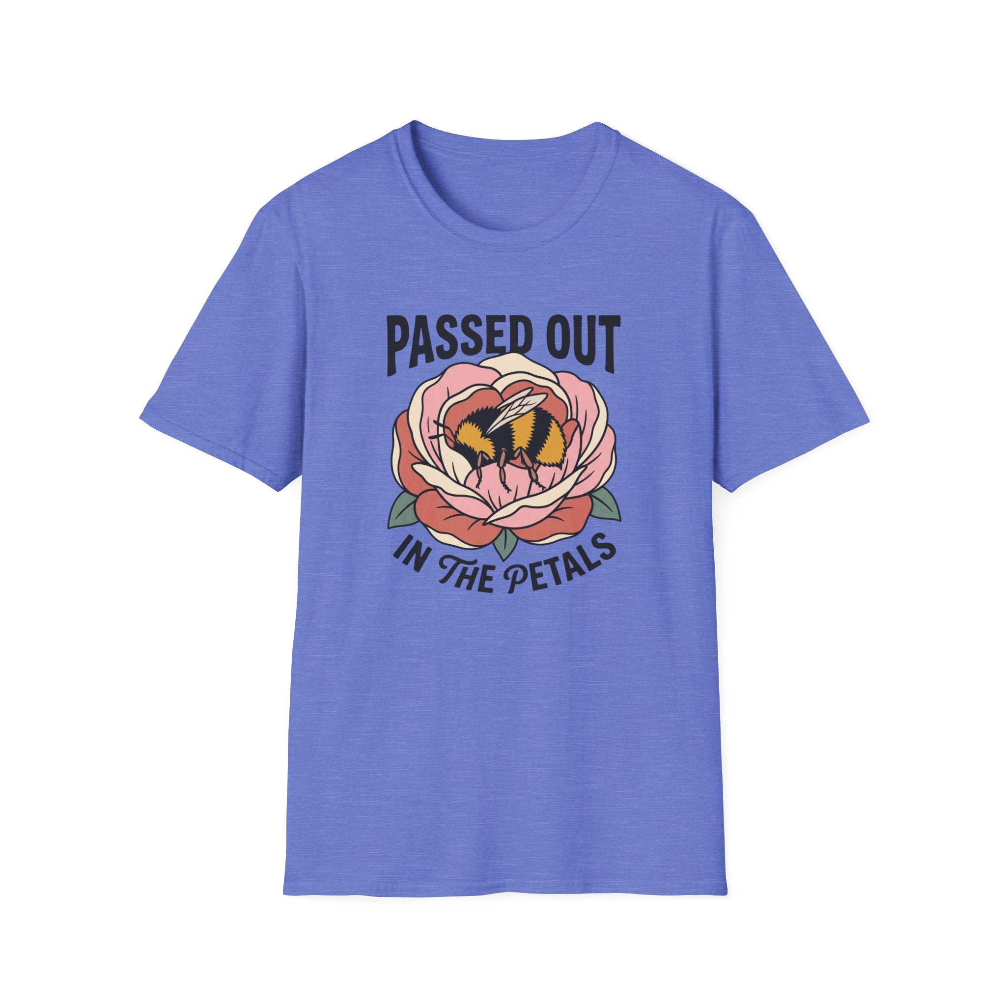T-Shirt — "Passed Out in the Petals" Bee Floral Graphic Tee