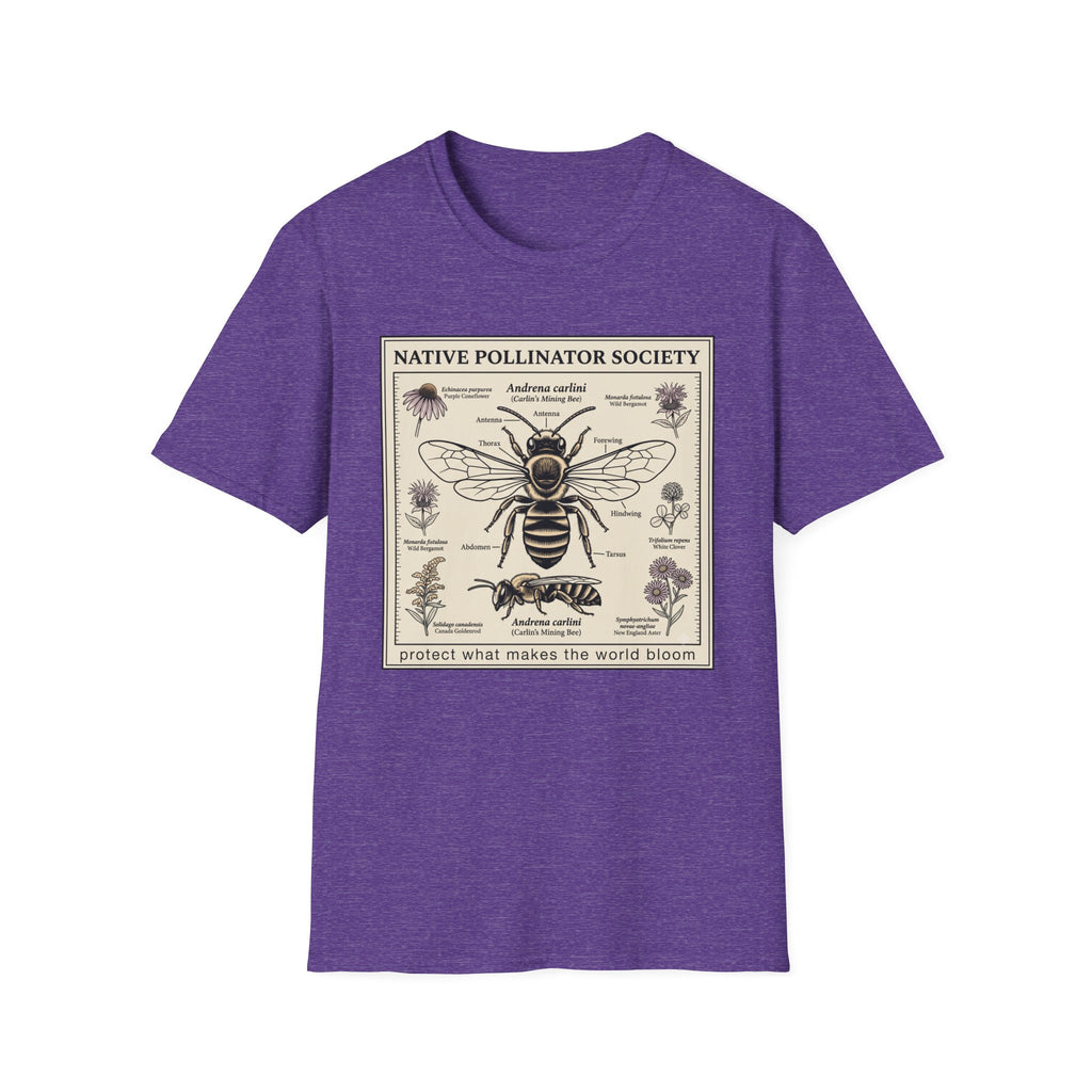 Native Pollinator Society T-Shirt — Bee & Wildflower Conservation Graphic Tee