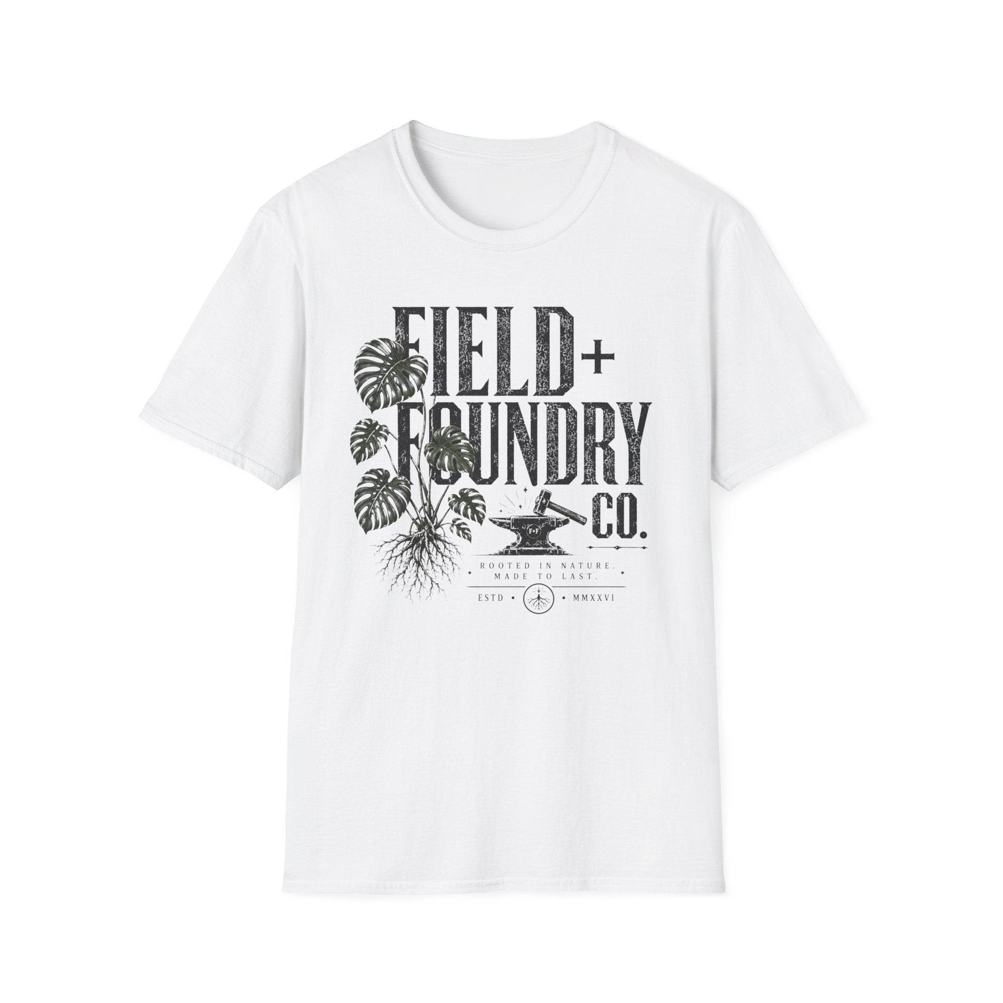 Field + Foundry Co. Vintage Logo T-Shirt Botanical Graphic Tee