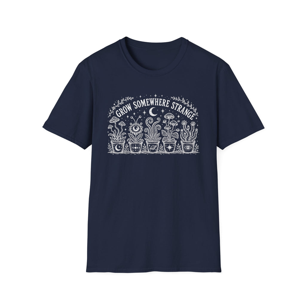 T-Shirt "Grow Somewhere Strange" Botanical Moon Garden Tee
