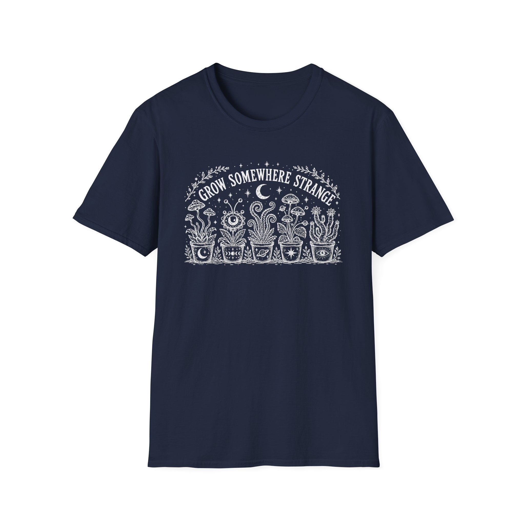 T-Shirt "Grow Somewhere Strange" Botanical Moon Garden Tee